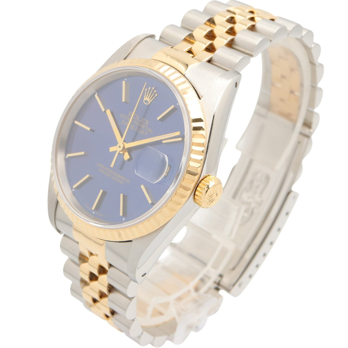 Rolex Datejust R-Serie 18 K (16233, blaues Zifferblatt, 36 mm Uhr)