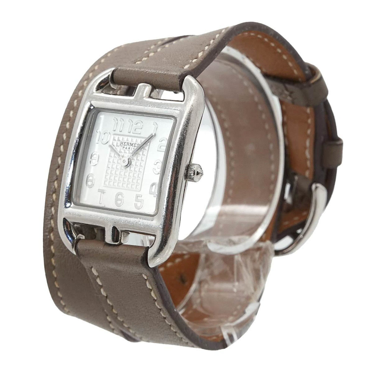 Montre Hermès Cape Cod Double Tour CC1, cadran argenté, 23 mm