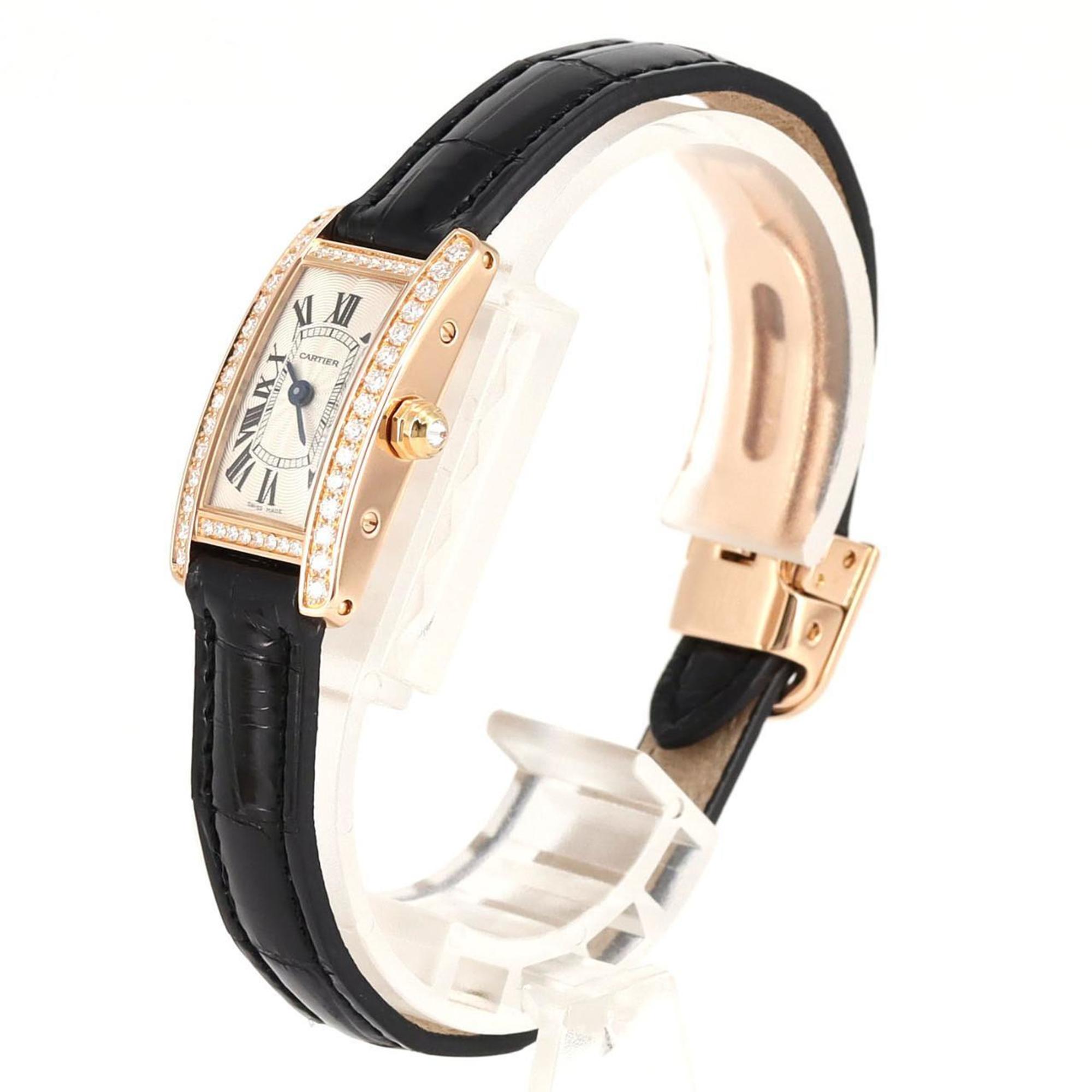 Cartier Mini Tank AmÃ©ricaine PG D WB710014 PG/RG Quartz Watch