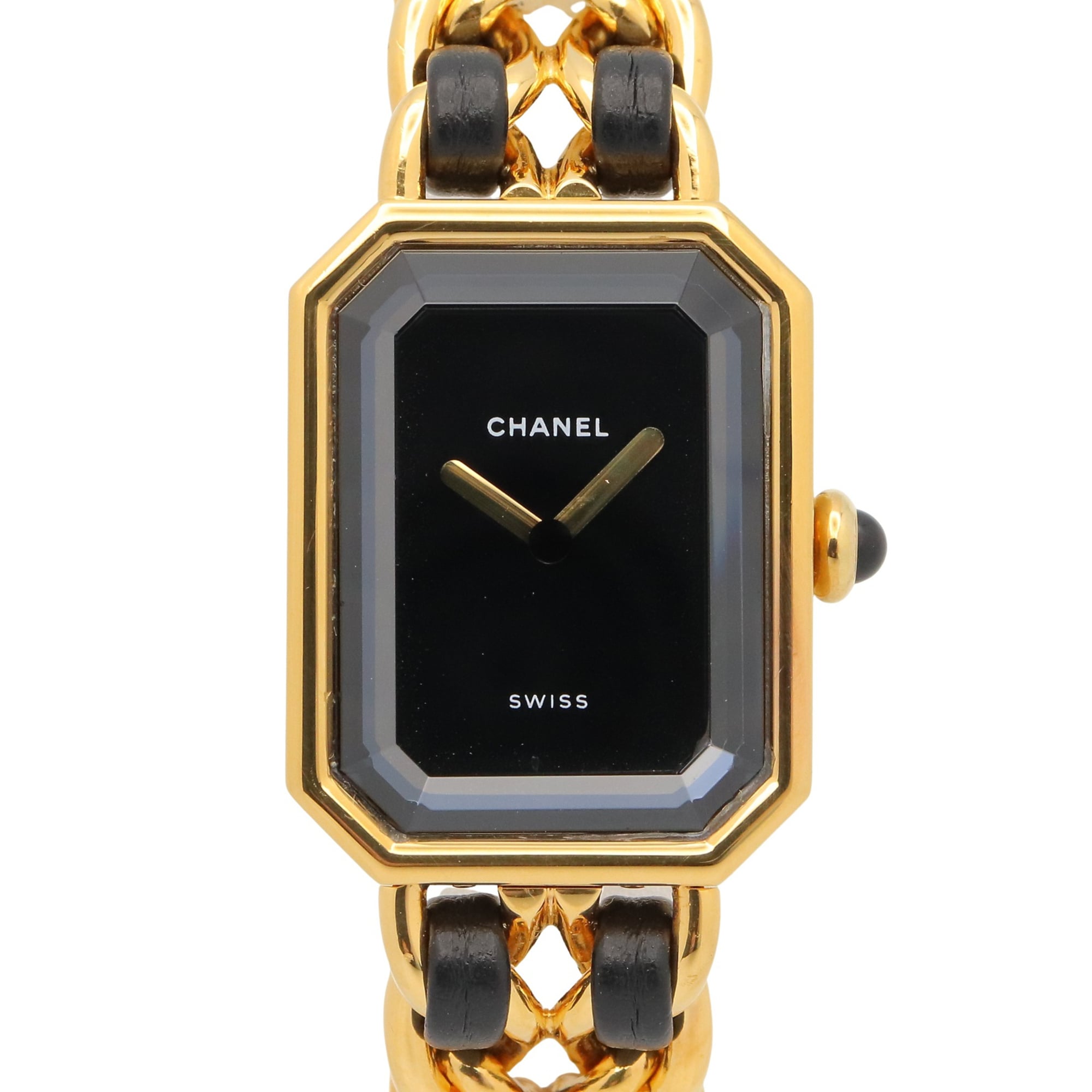 Chanel CHANEL PremiÃ¨re M Watch, Gold Plated Leather, Women's, Black, H0001