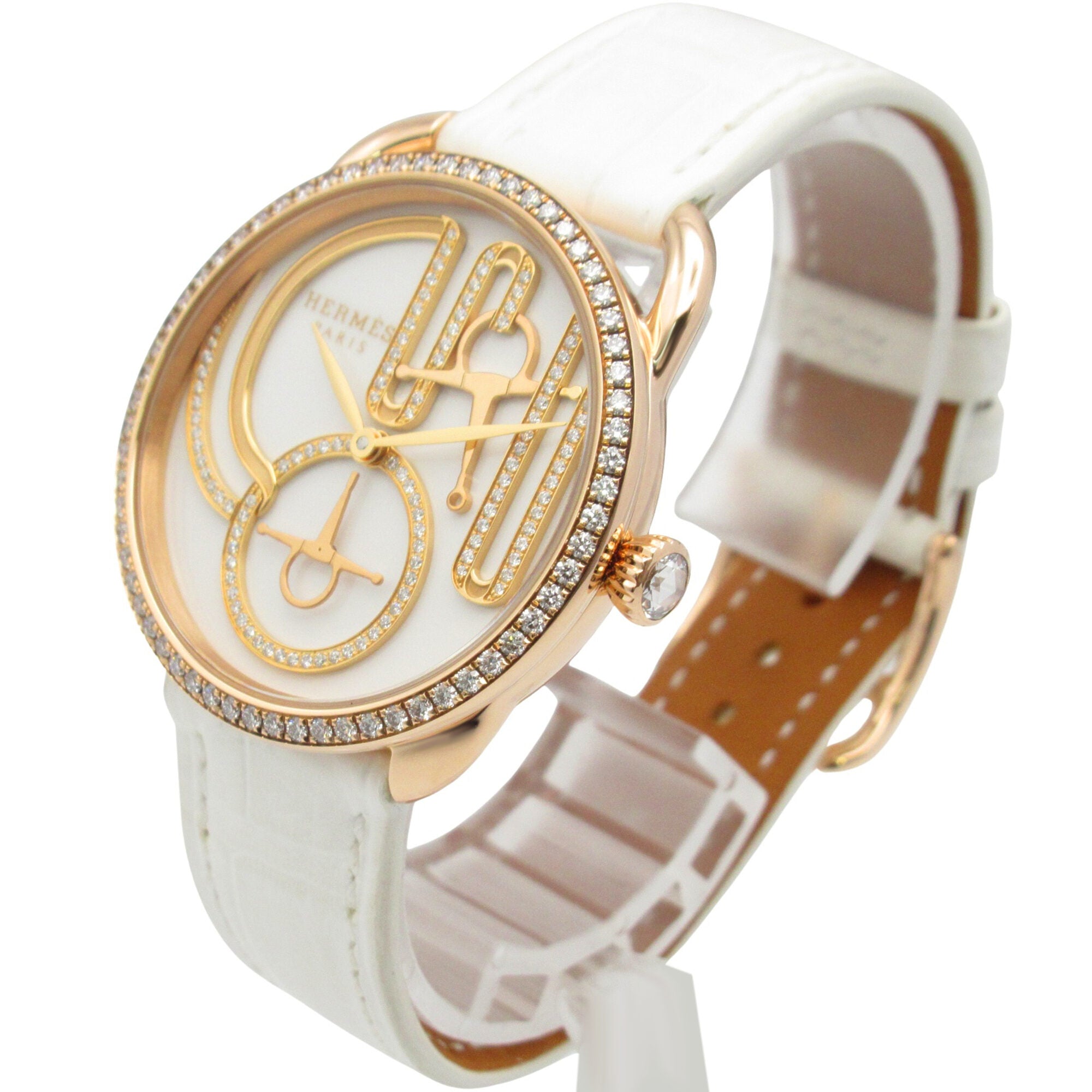 Hermes Arceau Grande Turarara Bride et Maure AR12.671 White Dial 34mm Watch
