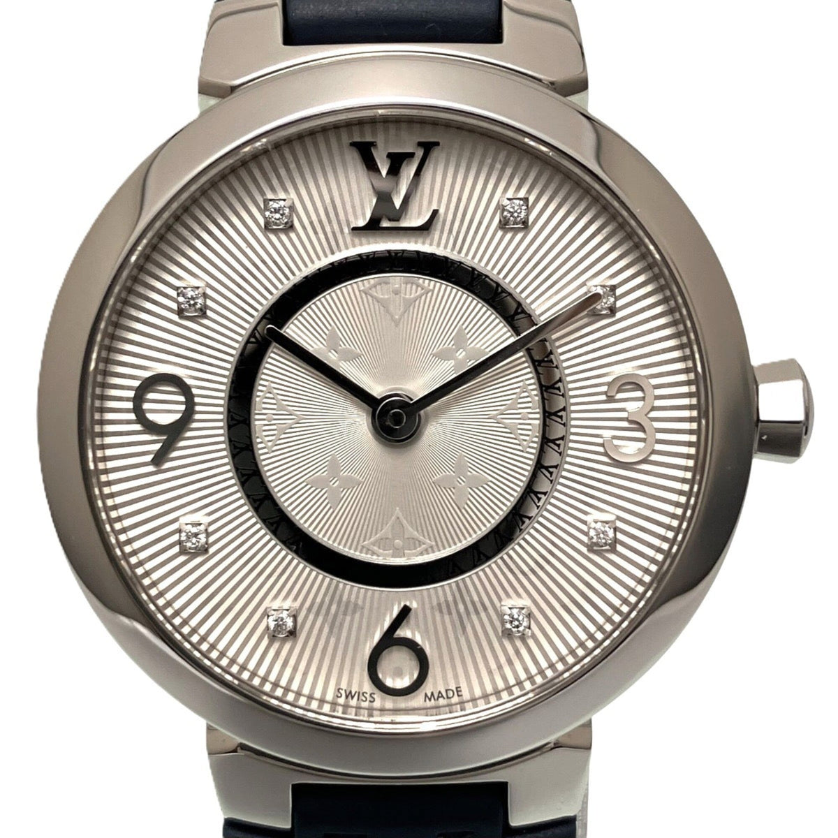 Louis Vuitton Tambour Q12MG Silber Zifferblatt 27 mm Uhr