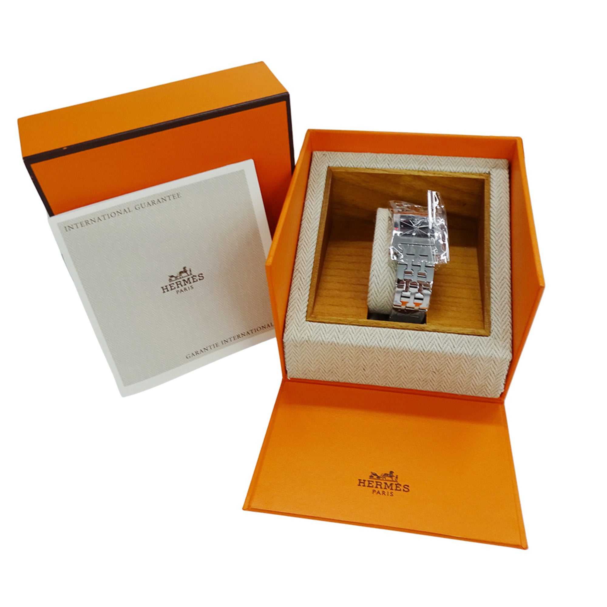 Hermès HERMES Montre pour femme, marque H-WatchQuartz QZ, acier inoxydable SS, HH1.210, argent Noir
