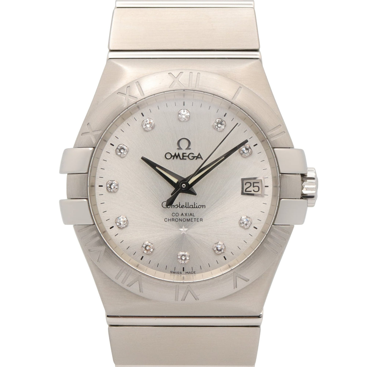 Omega Constellation Co-Axial 11-Diamond 123.10.35.20.52.001 Silver Dial 35mm Watch