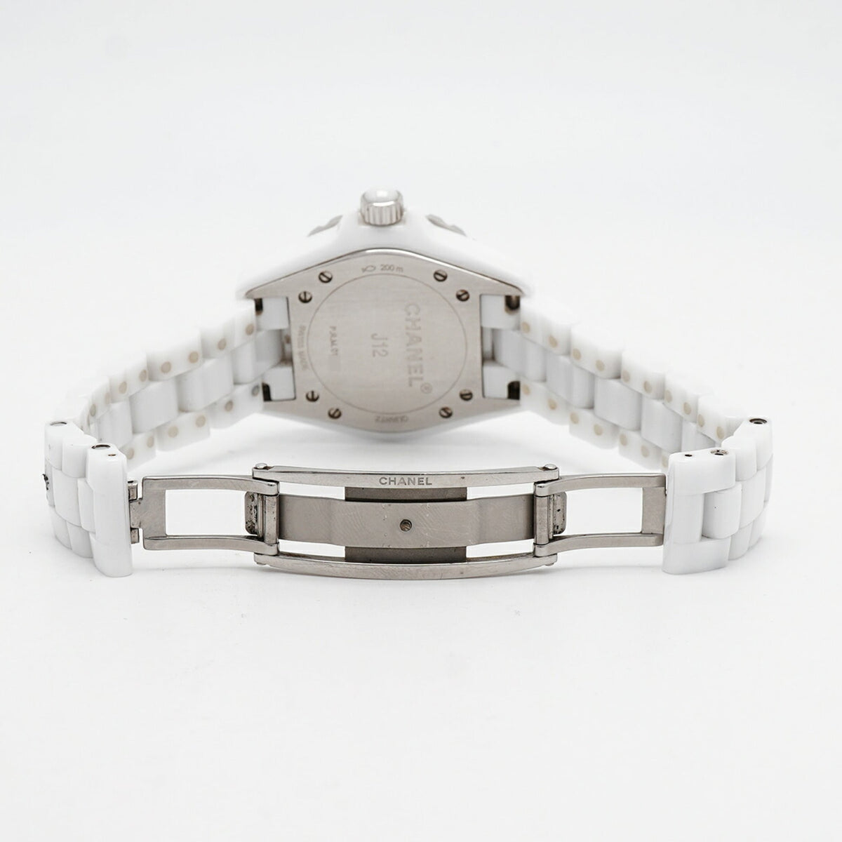 Chanel J12 12P Diamond H1628 White Dial 34mm Watch