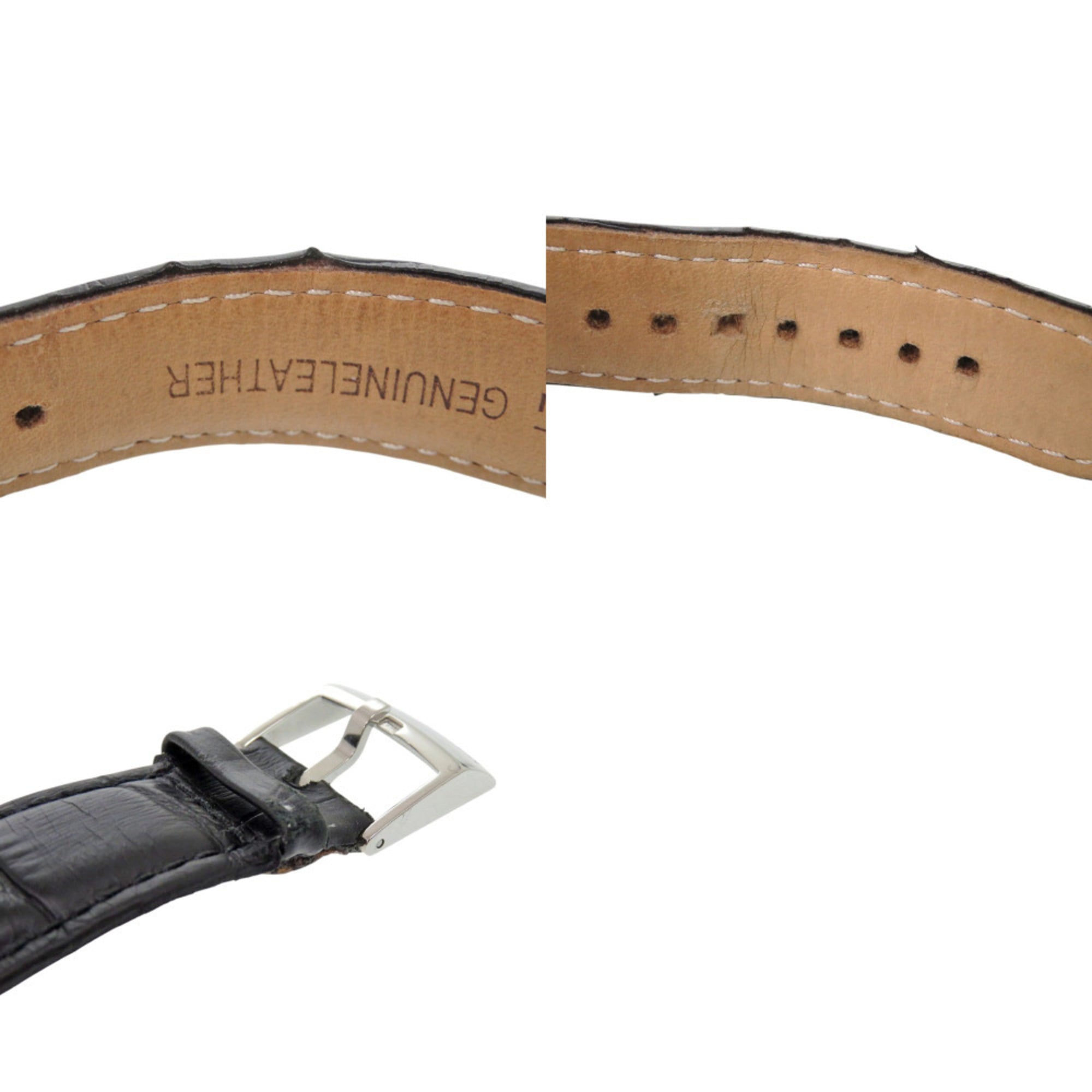 Louis Vuitton Tambour Q111E roestvrijstalen lederen zilverkleurig quartzhorloge 1507 LOUIS VUITTON