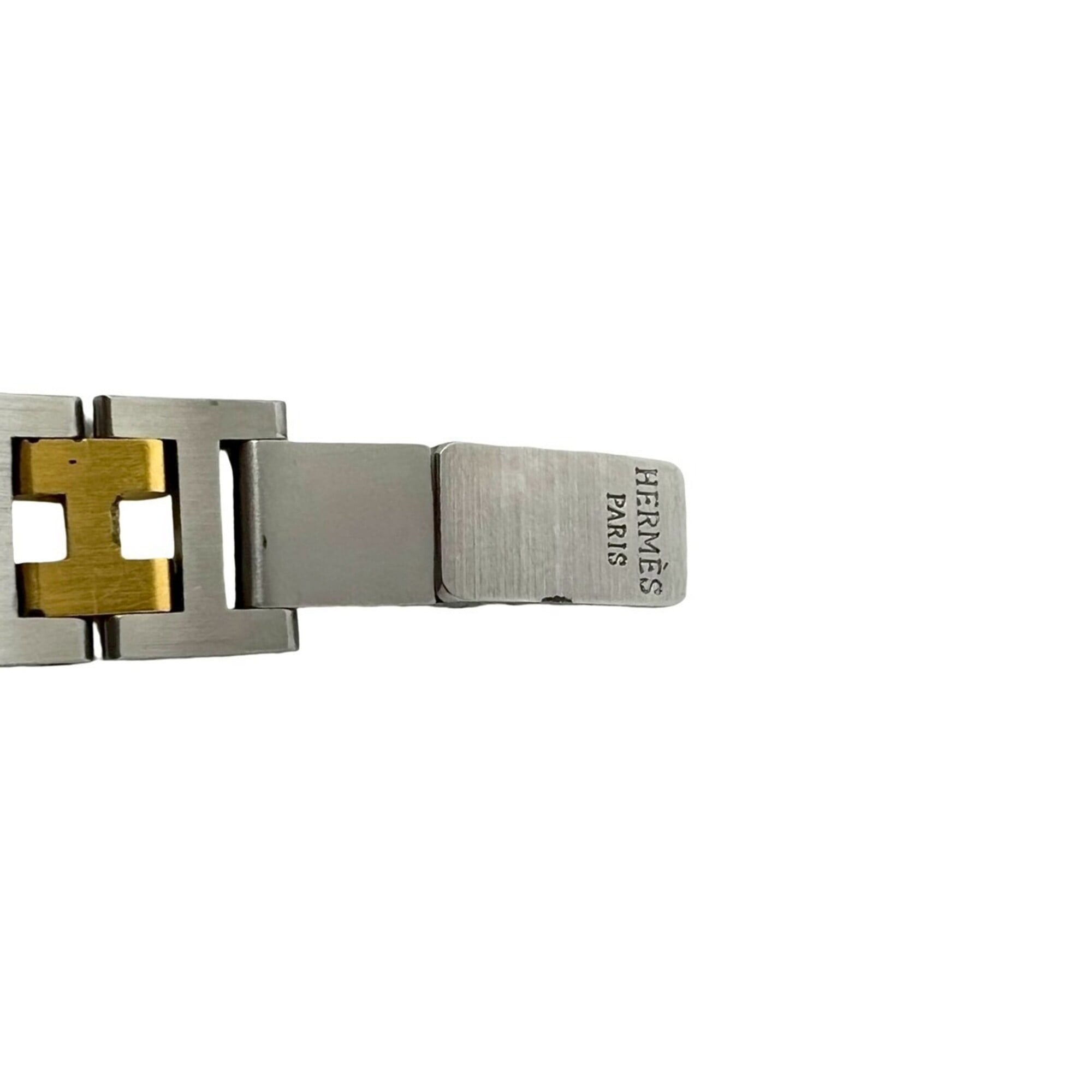 HERMES Clipper Stainless Steel GP Quartz Wristwatch, Silver/Gold, 31964