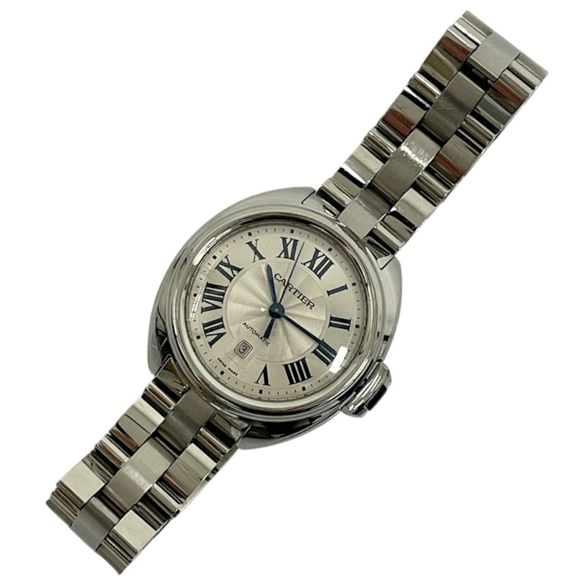 Cartier Clé de WSCL0005 horloge met zilveren wijzerplaat, 30 mm