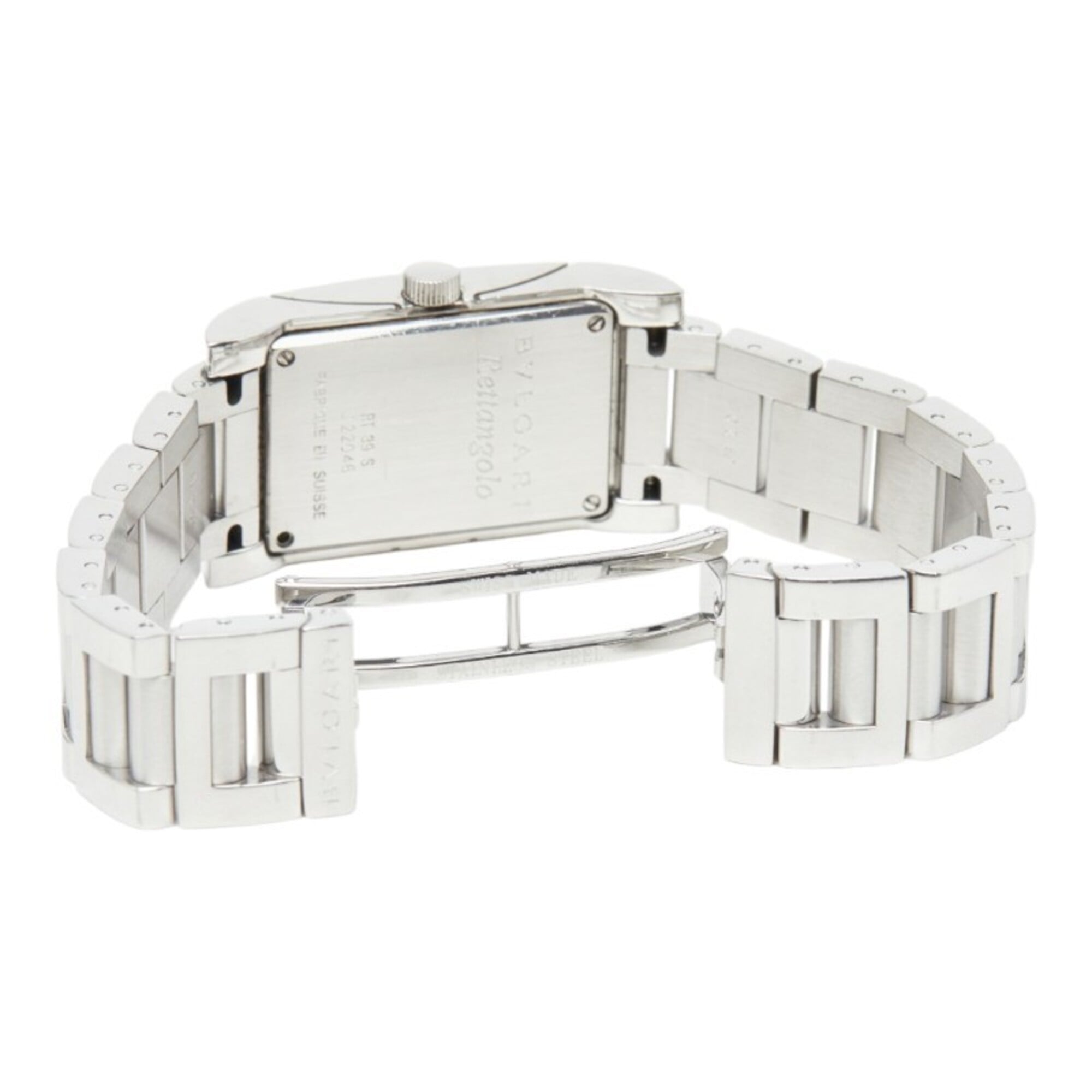 Bulgari Rettangolo Uhr RT39S Quarz Weiß Zifferblatt, Edelstahl, Damenuhr BVLGARI