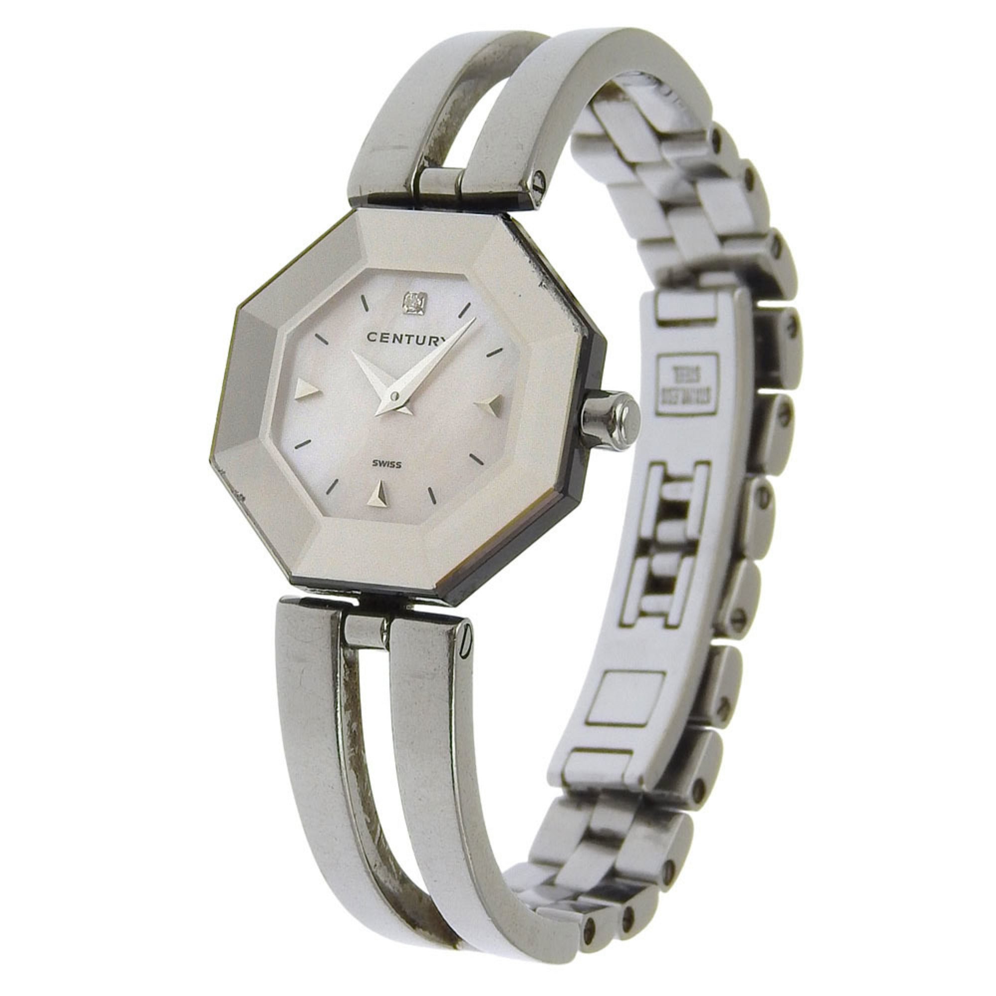 Century Time Gem Women's Watch, 1-Diamond, Stainless Steel, Quartz, Analog, White Mother-of-Pearl Dial