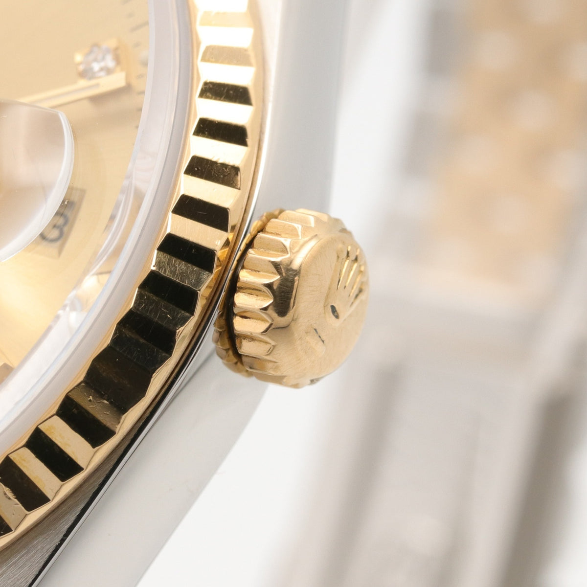Rolex Datejust 10P Diamond 16233G Champagner, goldenes Zifferblatt, 36 mm Uhr
