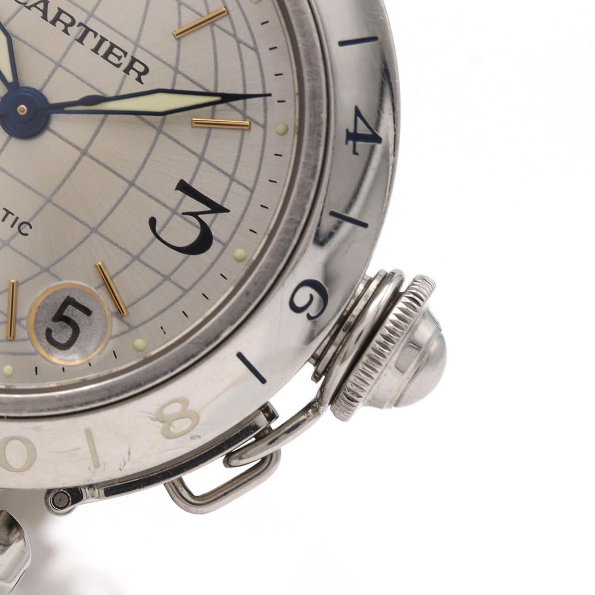 Cartier Pasha C GMT W31029M7 Stainless Steel Automatic Watch