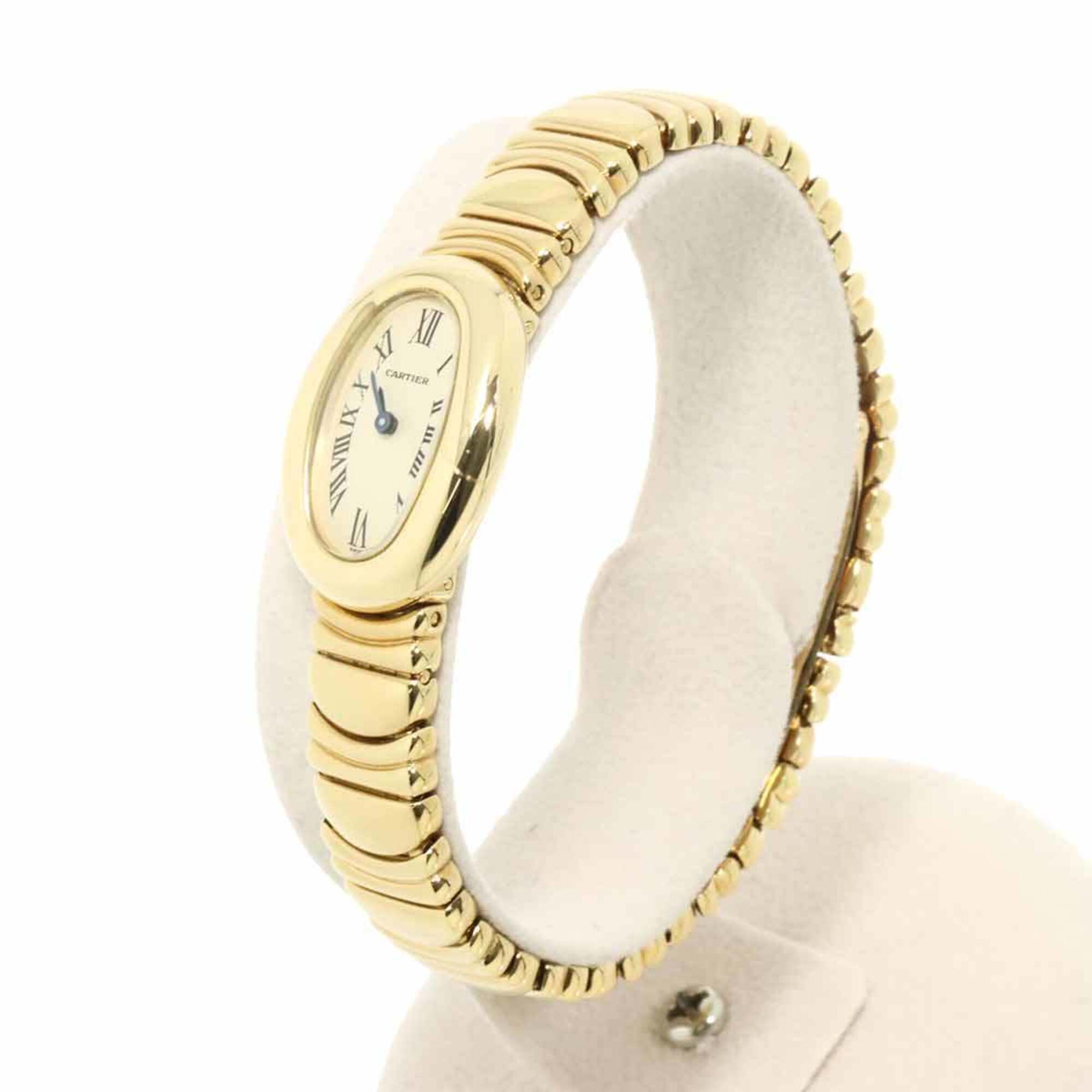 Cartier Mini Baignoire W15109D8 Damenuhr, Elfenbein, 18 Karat Gelbgold, Quarzzuhr