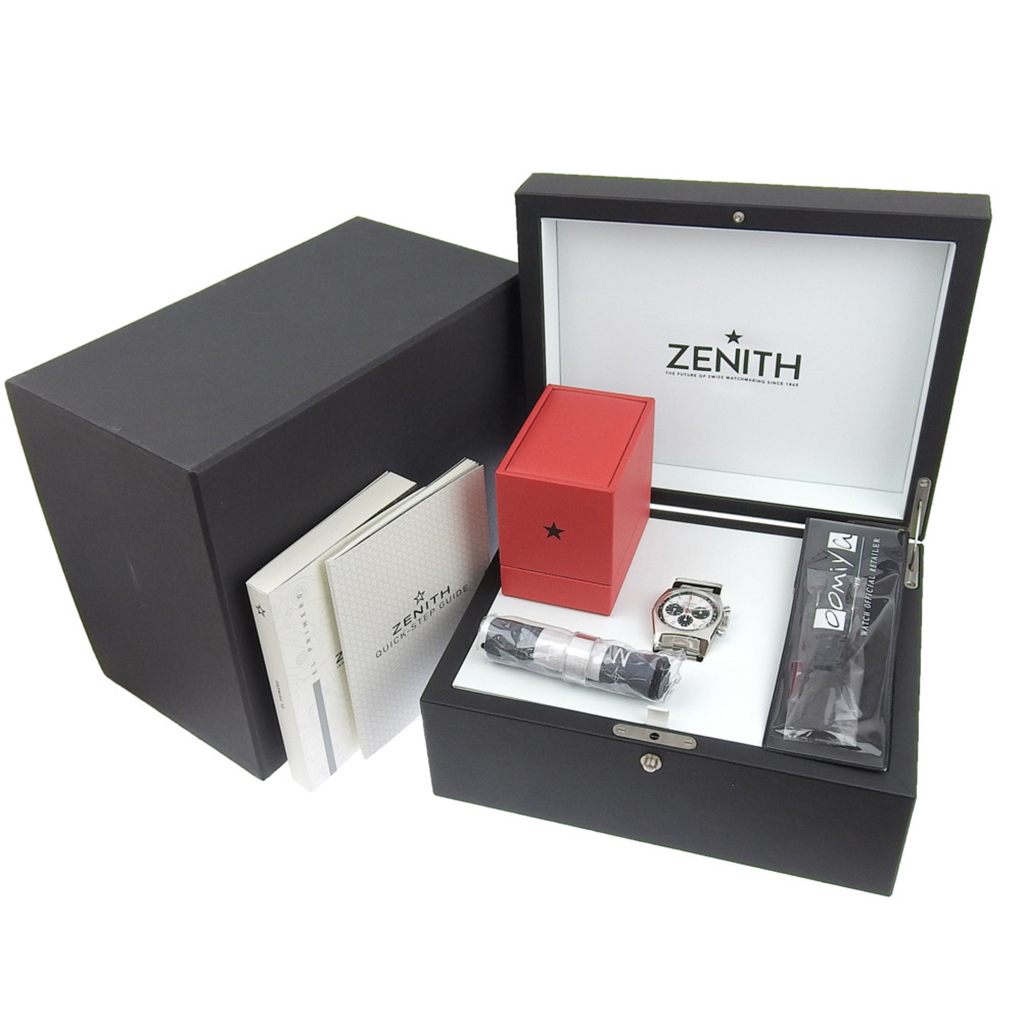 Zenith Chronomaster Revival El Primero-horloge, 50-jarig jubileum, gelimiteerde editie, model 03.A384.400, roestvrij staal, automatisch chronograafhorloge met witte wijzerplaat, herenhorloge