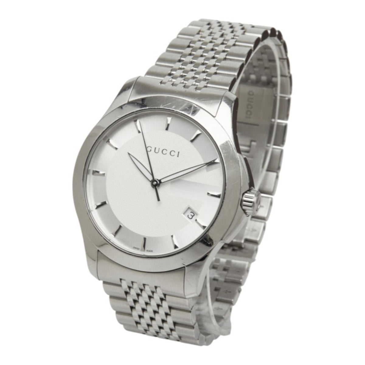 Gucci G-Timeless 126.4 horloge met witte wijzerplaat, 38 mm