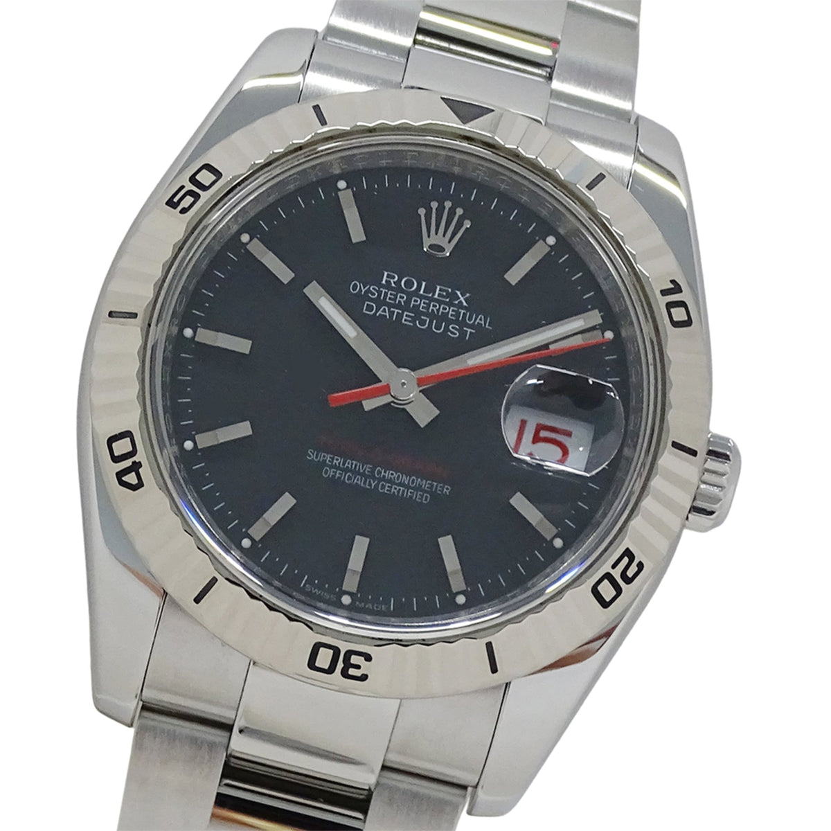 Rolex Datejust Turn-O-Graph 116264 F Black Dial 36mm Watch