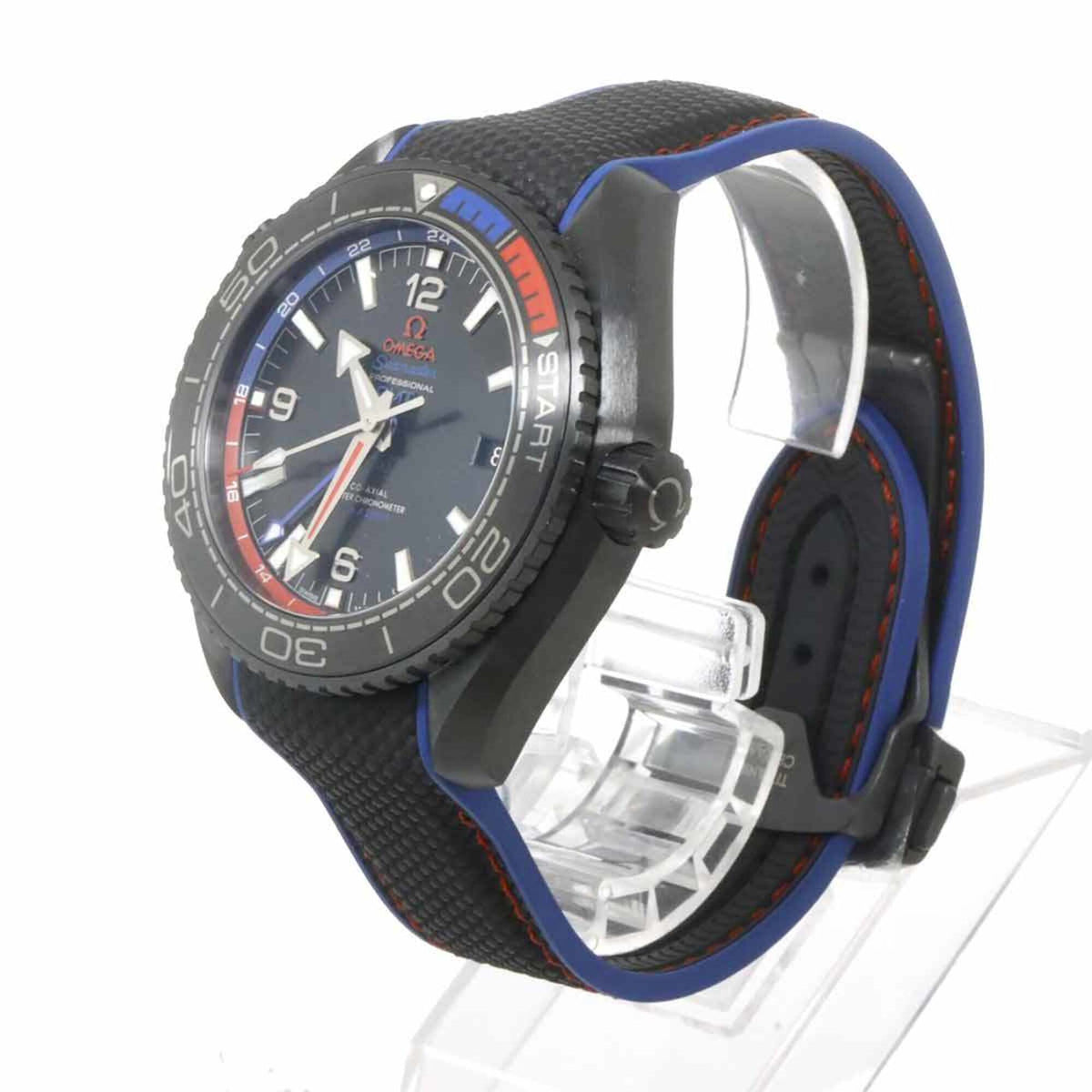 Omega Seamaster Planet Ocean 600M Co-Axial GMT Deep Black 215 92 46 22 01 004 Black Dial 46mm Watch