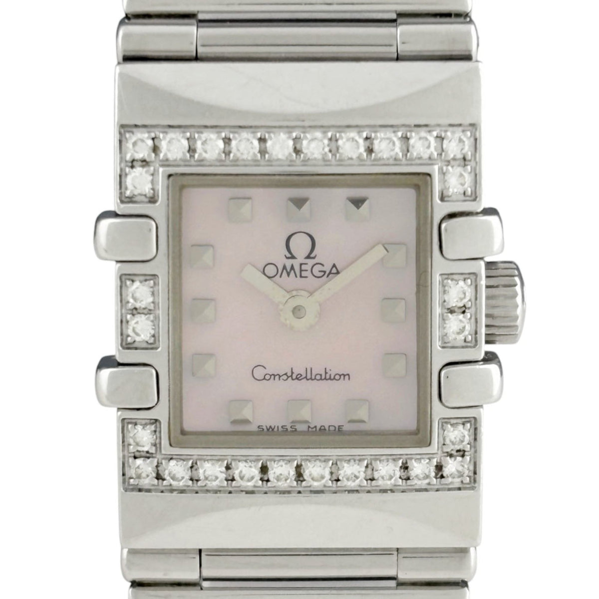 Omega Constellation Mini Carre Quadra 1537.73 Rosa Gehäuse Zifferblatt 15 mm Uhr
