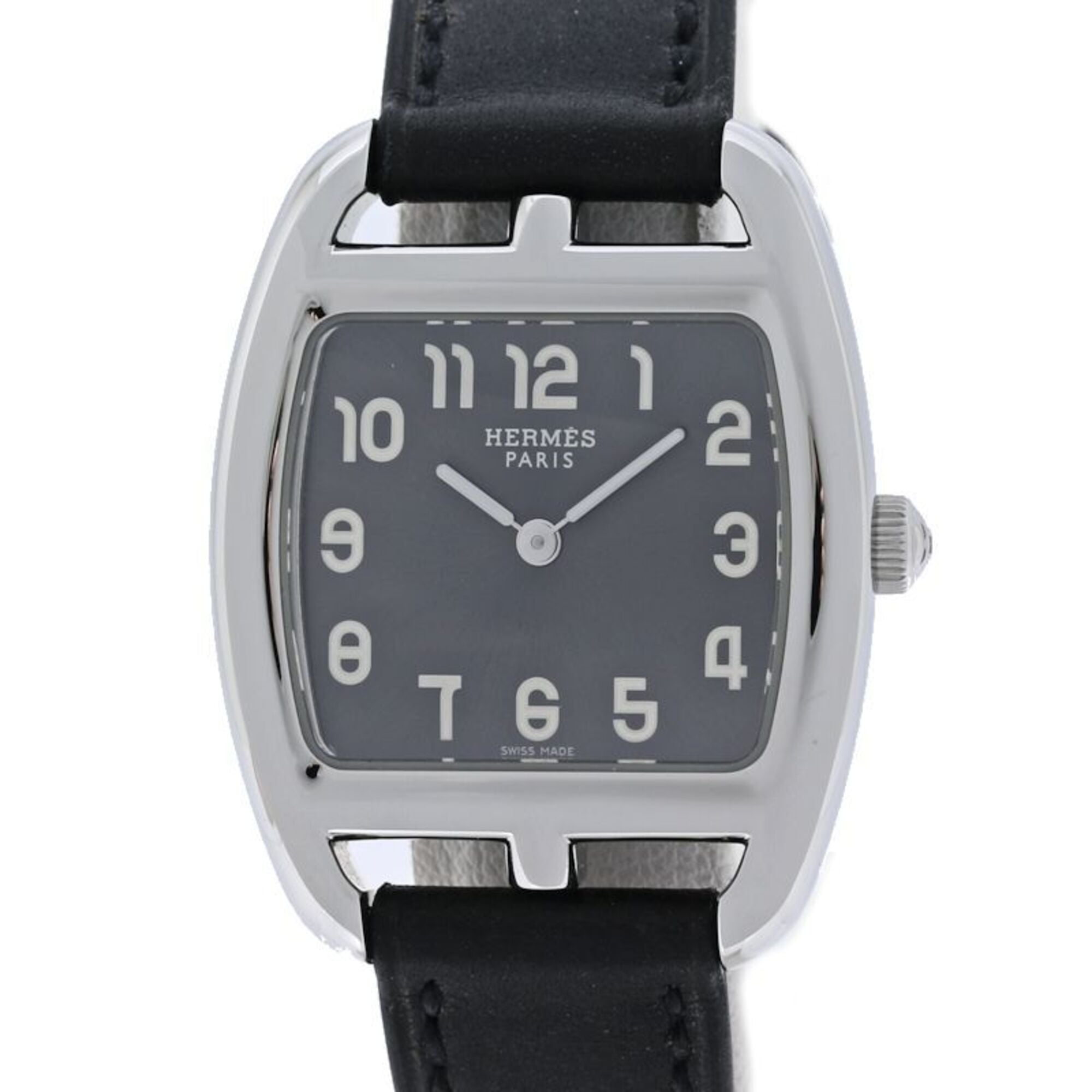 HERMES Cape Cod Tonneau CT1.210.230 VBN 034326WW00 Wo Stainless Steel x Cowhide Leather 40560