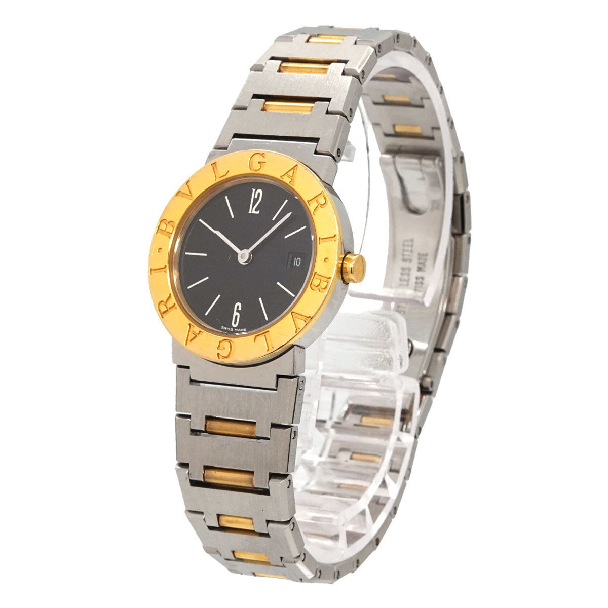 Bvlgari BB26SG horloge met zwarte wijzerplaat, 26 mm