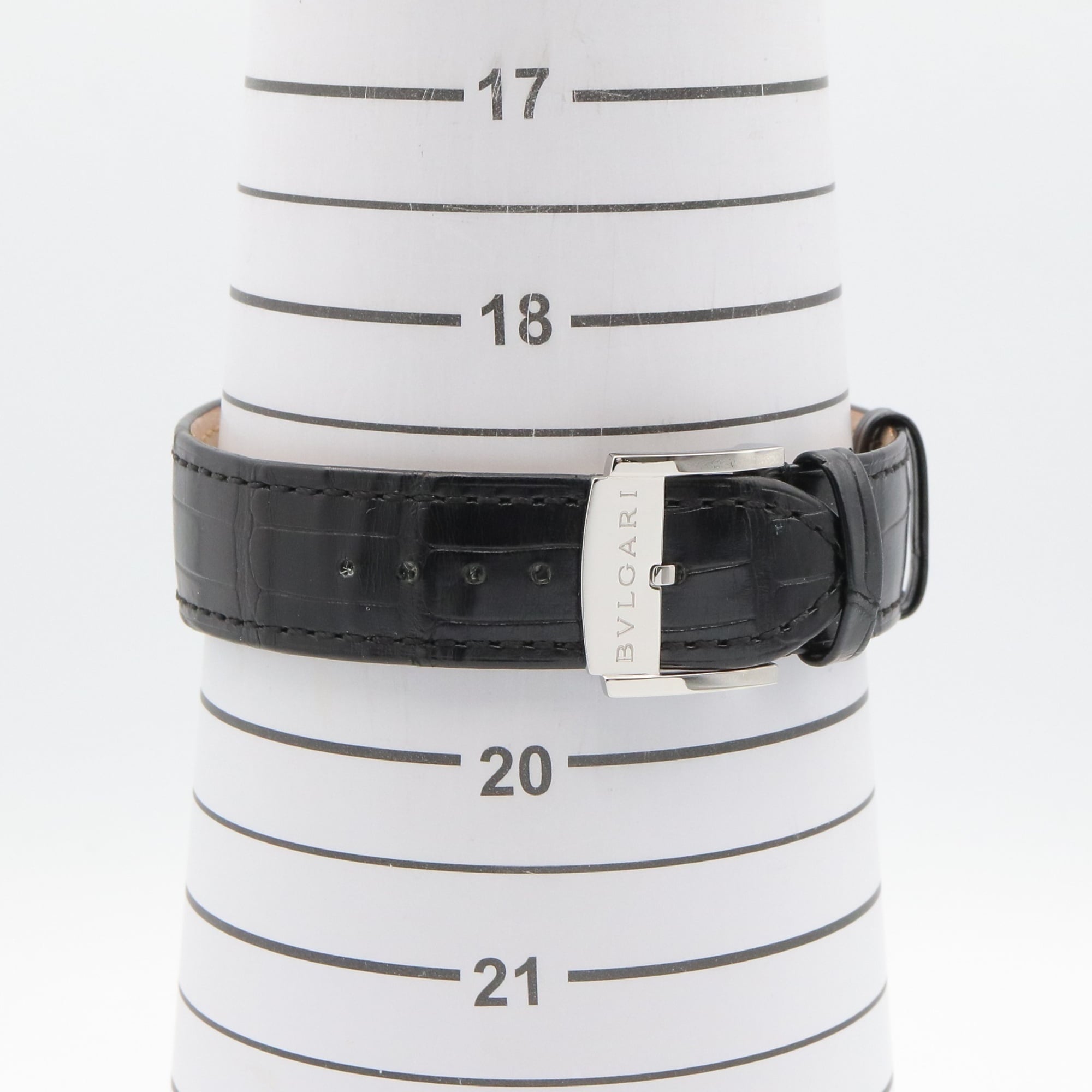 Montre Bulgari BVLGARI Roma Finissimo pour homme, acier inoxydable et cuir Noir référence BB41SXTRO