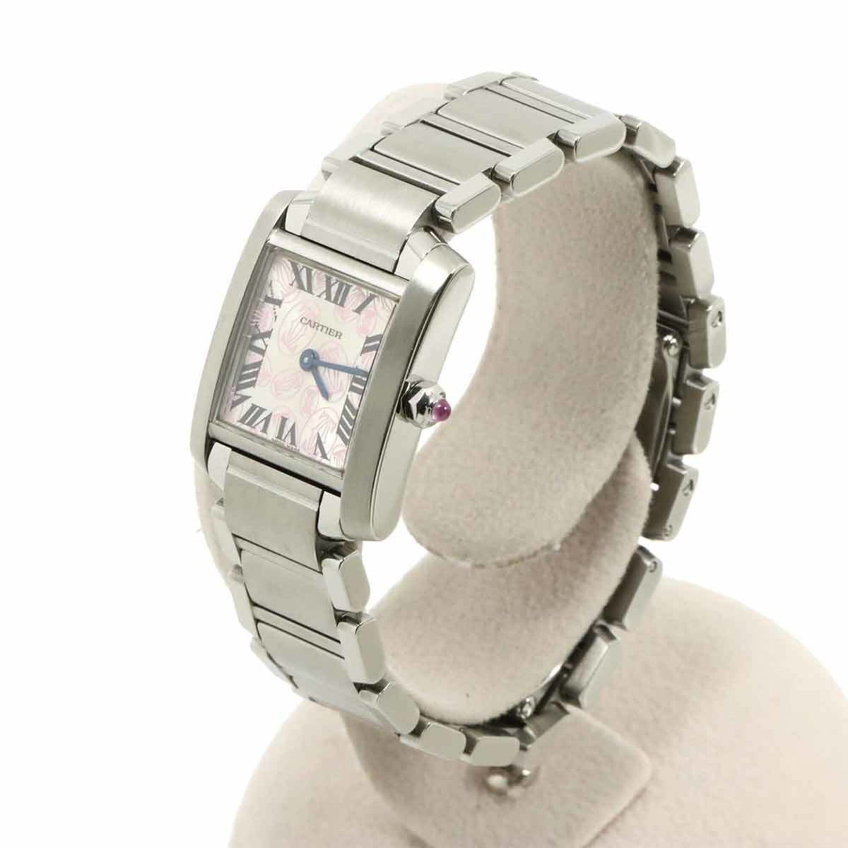 Montre Cartier Tank Française SM W51031Q3 Rose, cadran argenté, 20 mm