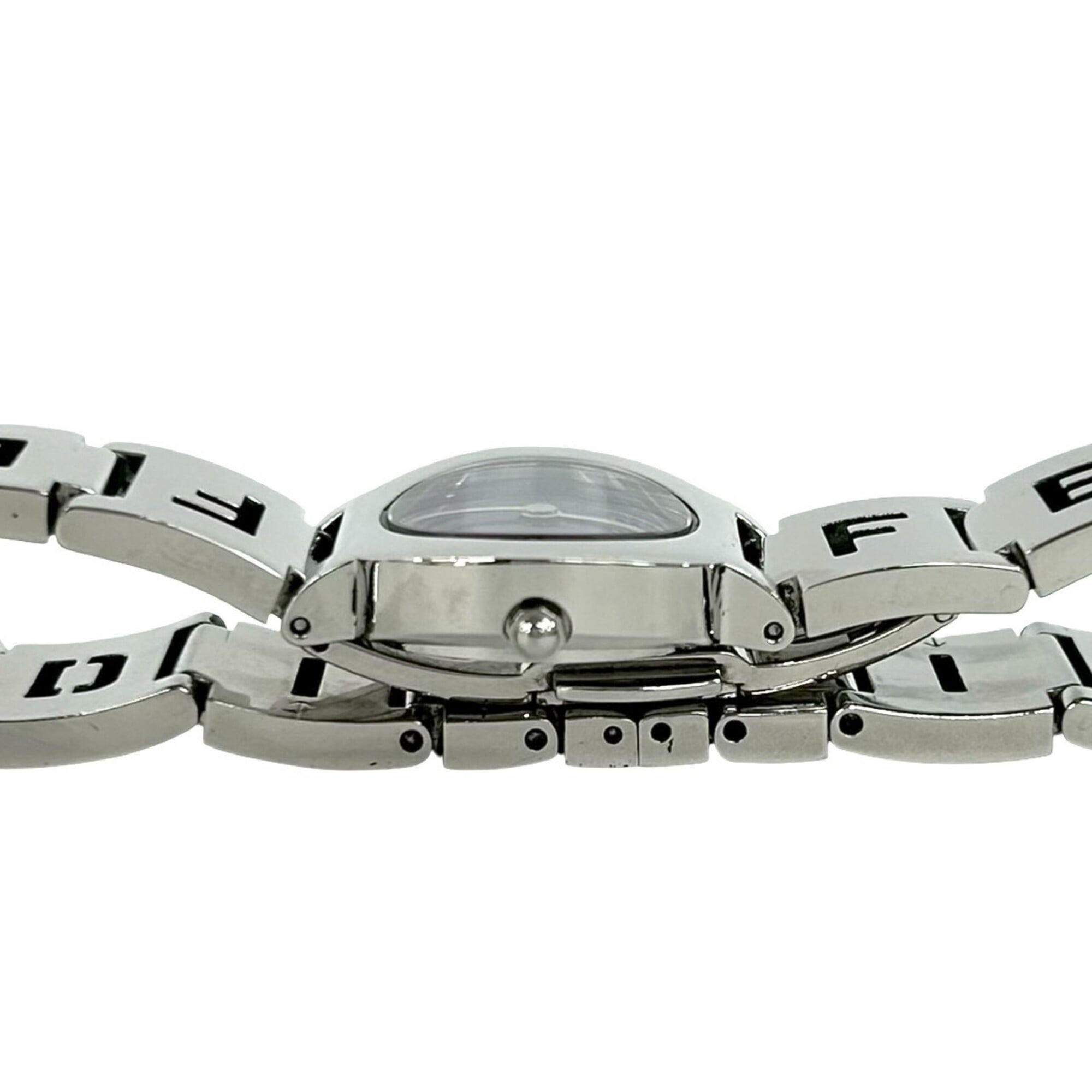 FENDI 3050L Logo Stainless Steel Quartz Wrist Silver 31132
