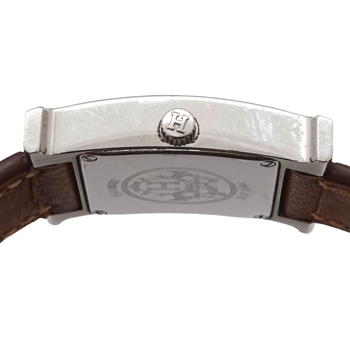 Hermes H-horloge met zilveren wijzerplaat, 21 mm