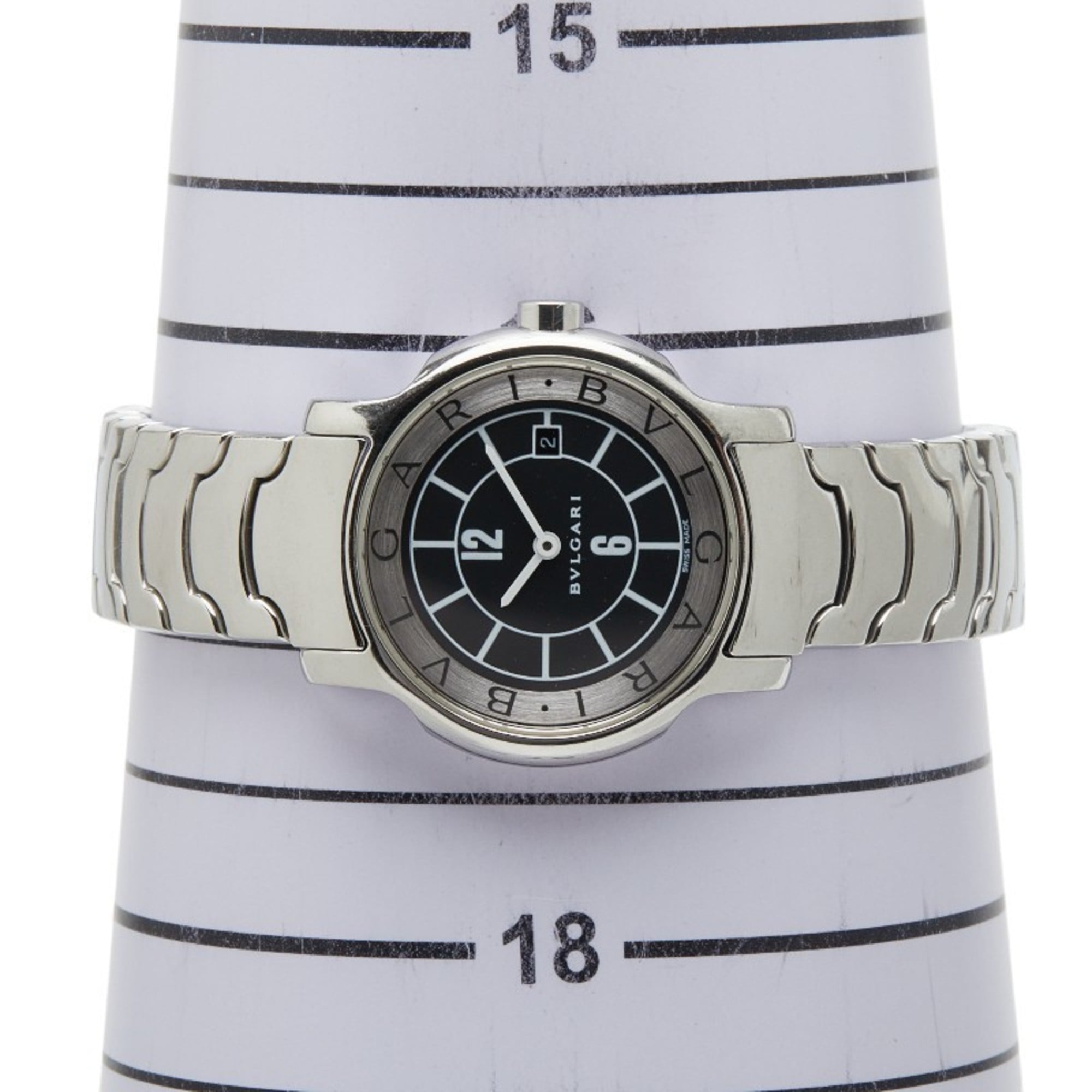 Bvlgari Solotempo ST29S Quartz Watch with Black Dial and Stainless Ste