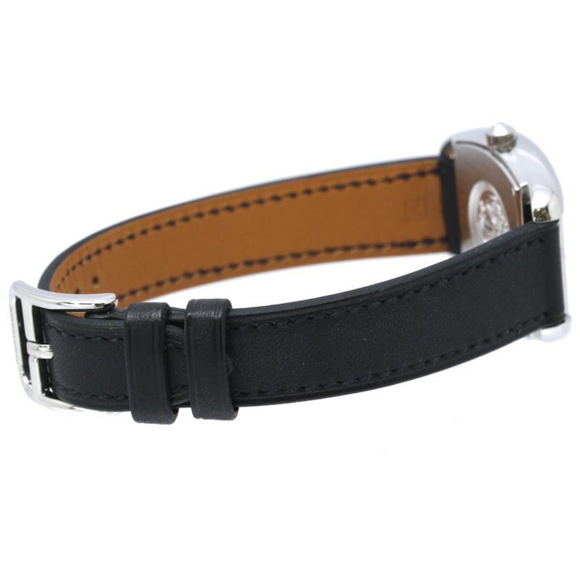 HERMES Cape Cod Tonneau CT1.210.230 VBN 034326WW00 Wo Stainless Steel x Cowhide Leather 40560