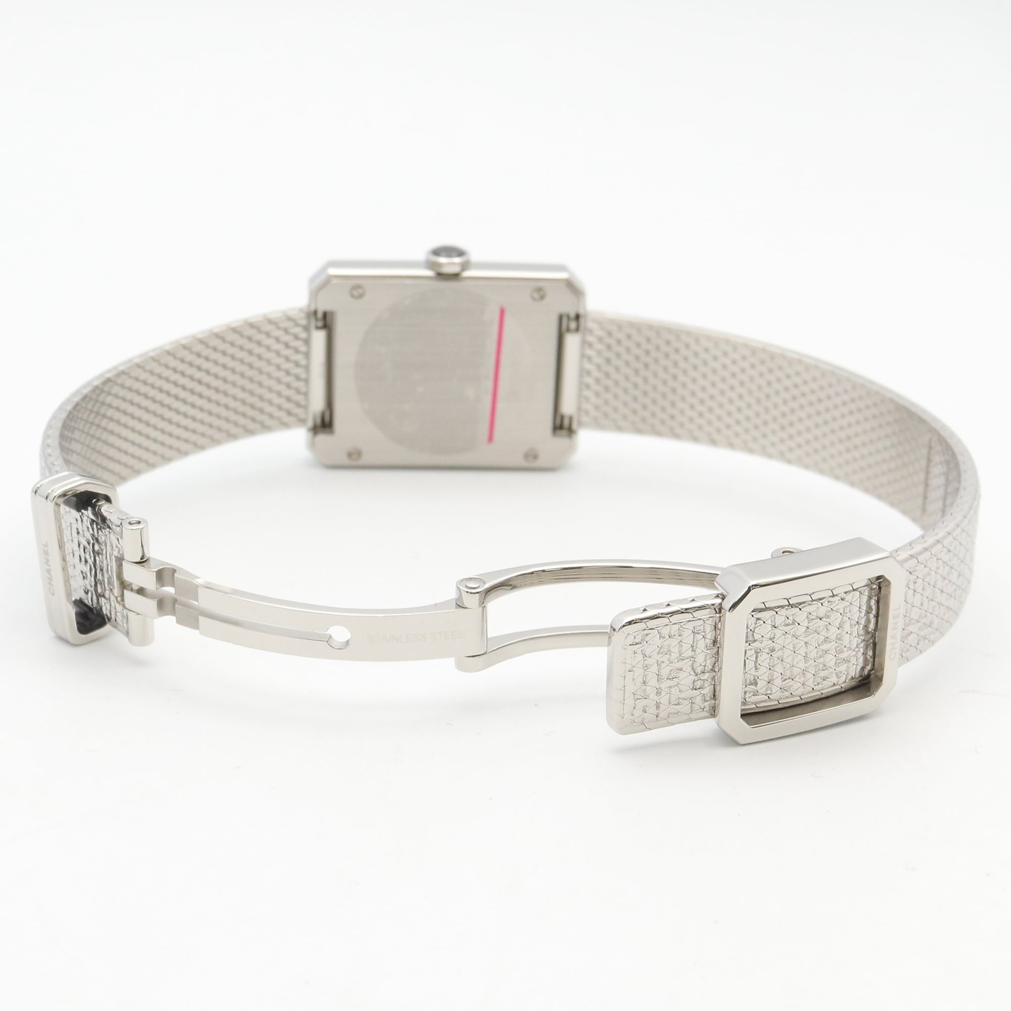 Chanel Boyfriend Tweed Uhr, Edelstahl, Damen, Schwarz, H4876