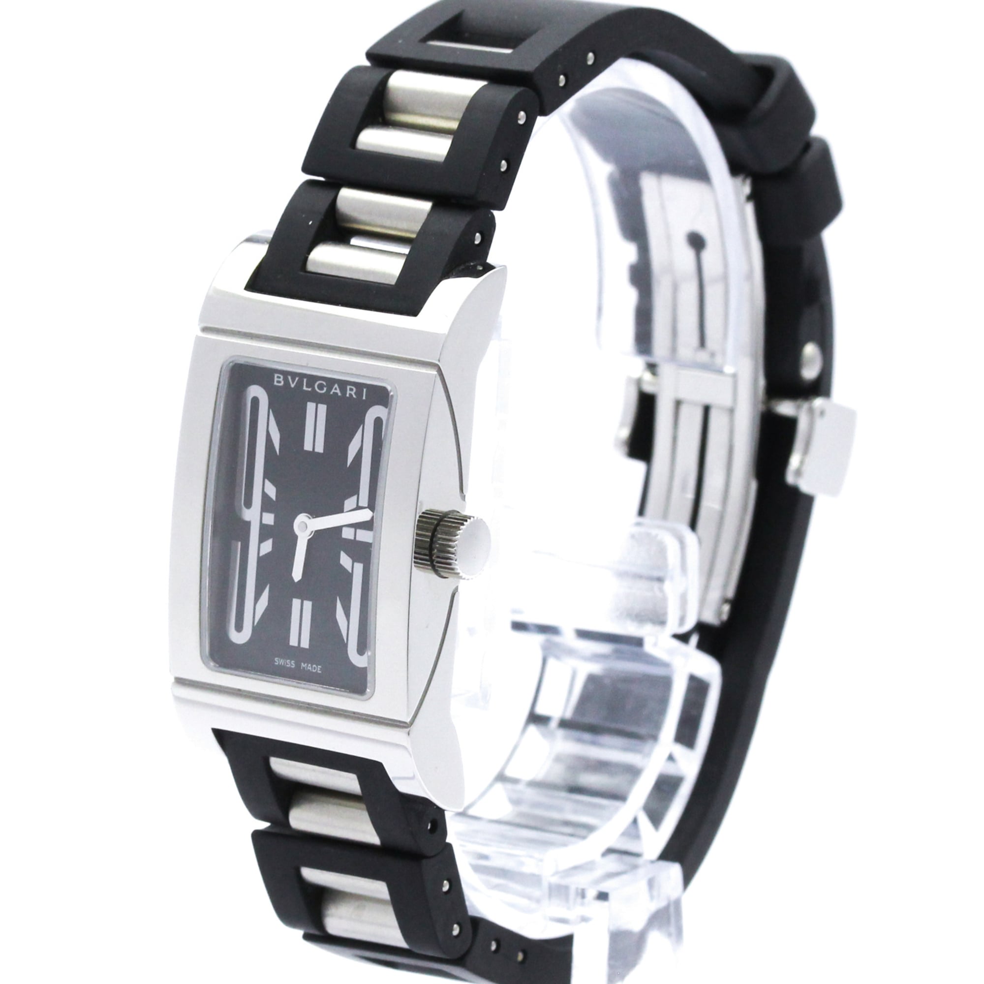 BVLGARI Rettangolo Stainless Steel Quartz Ladies Watch RT39S Polished