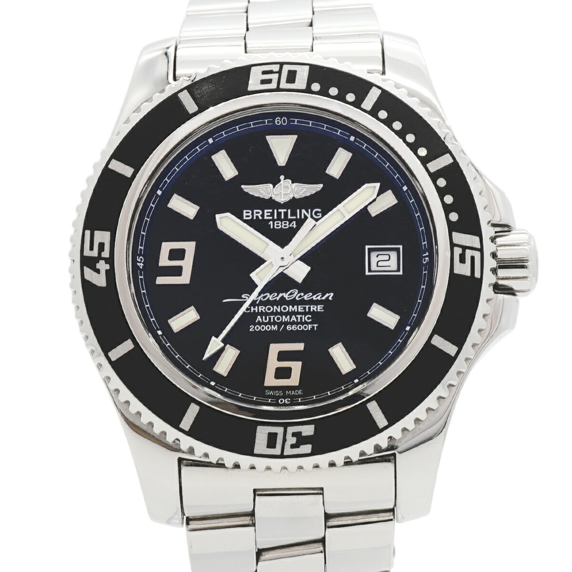 Breitling Superocean A17391 Black Dial 43mm Watch