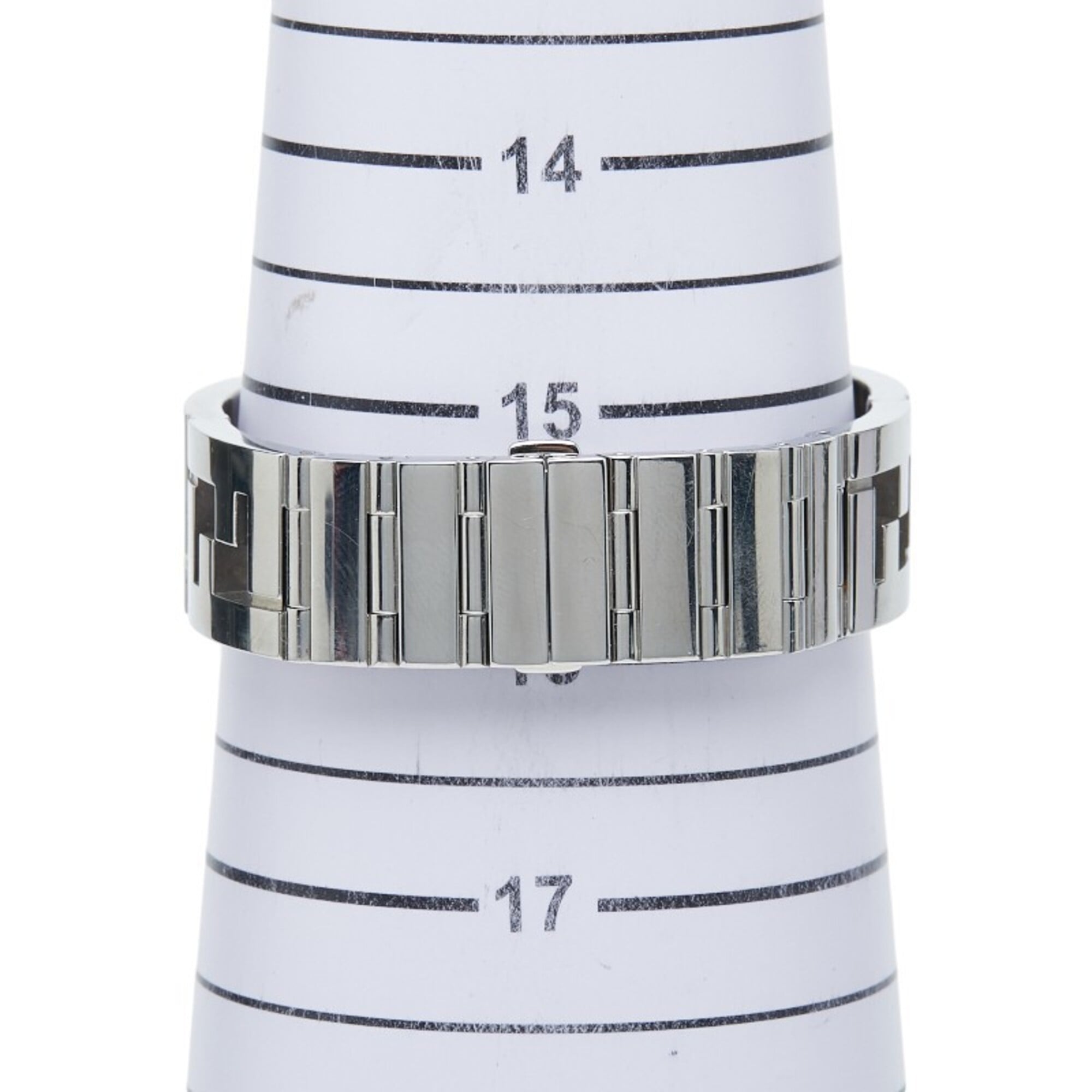 Montre Fendi Orologi « Quadro » à deux aiguilles, modèle 6100LQuartz cadran gris, acier inoxydable, pour femme, FENDI