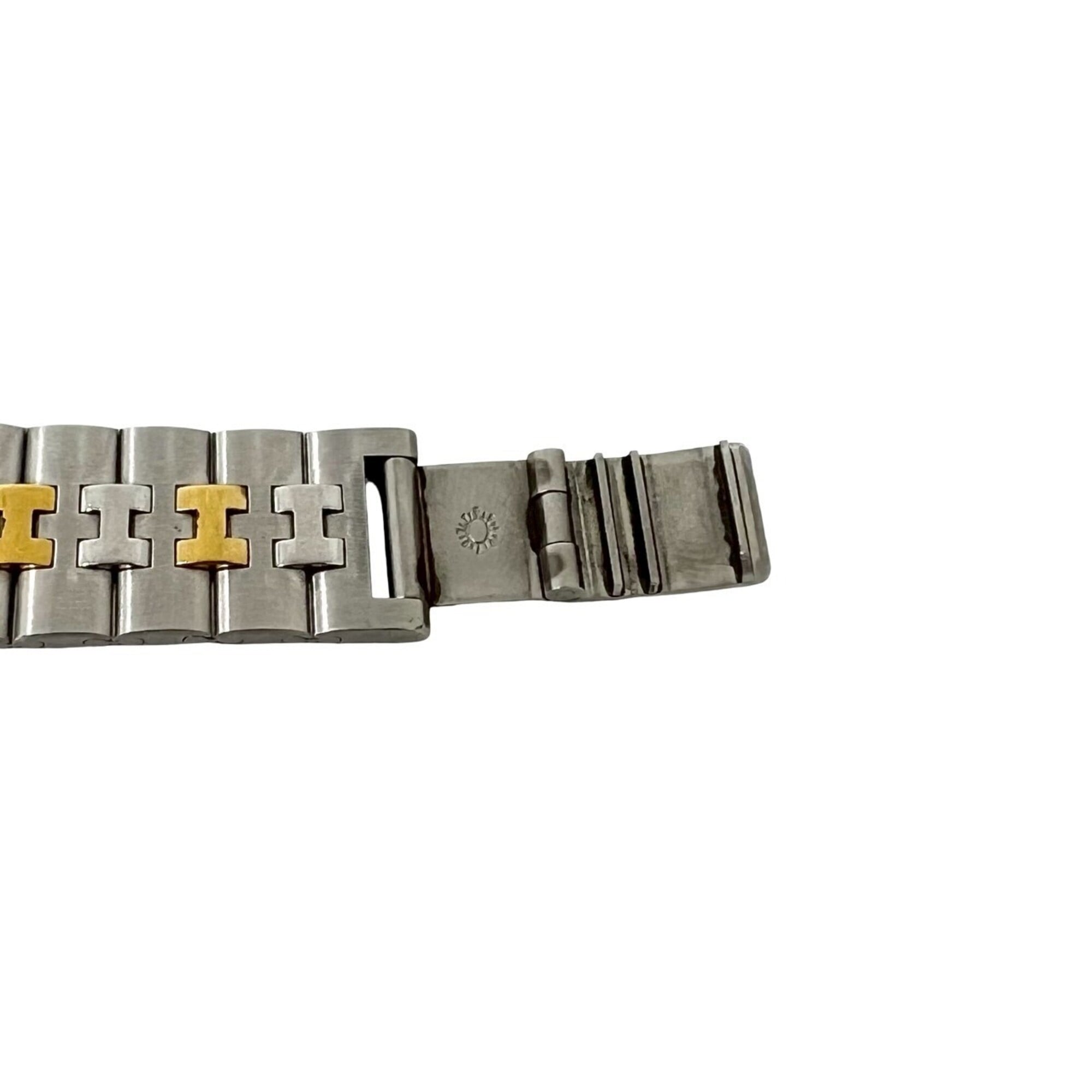 HERMES Clipper Stainless Steel GP Quartz Wristwatch, Silver/Gold, 32086