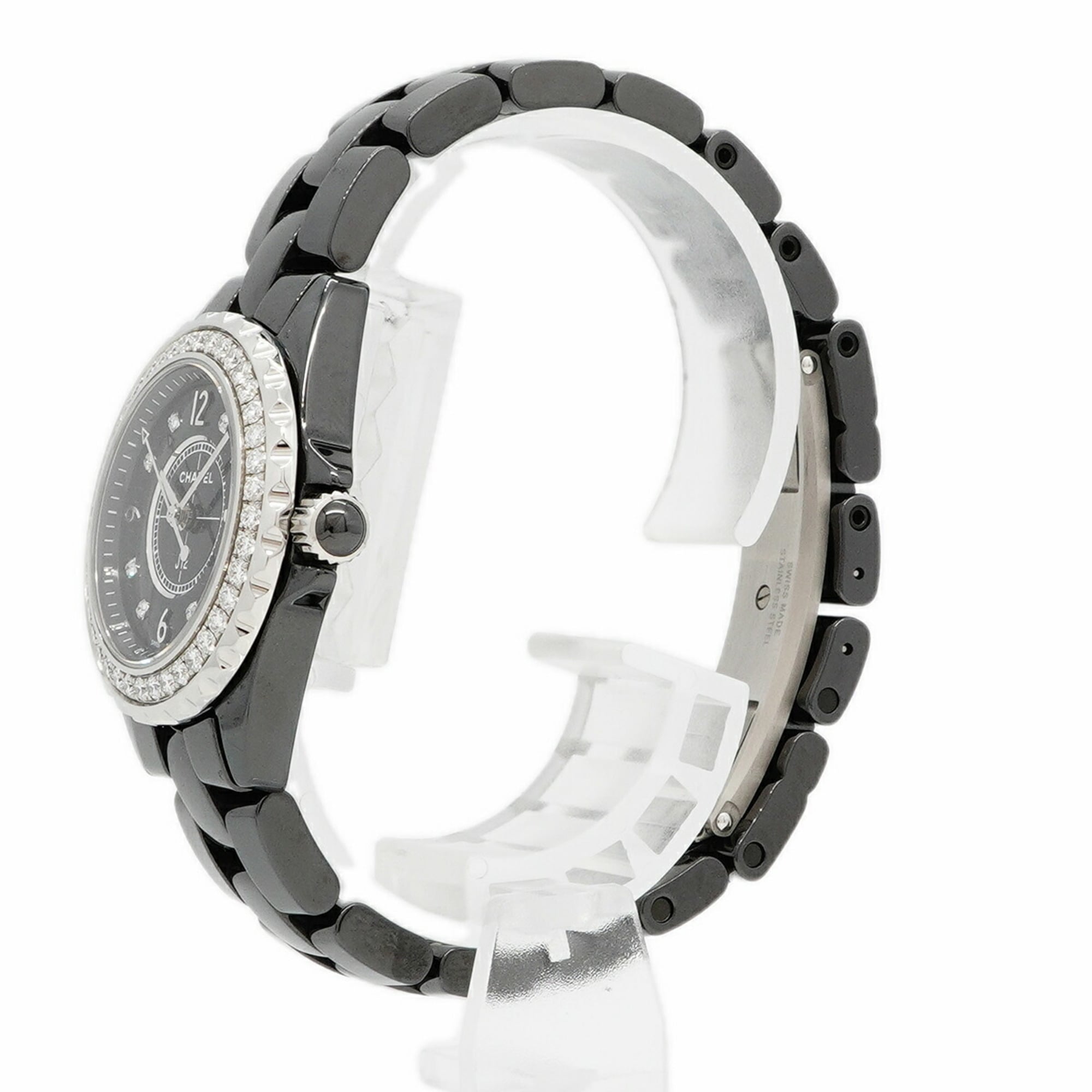 Chanel J12 Diamond H2571 Black Dial Women's Watch