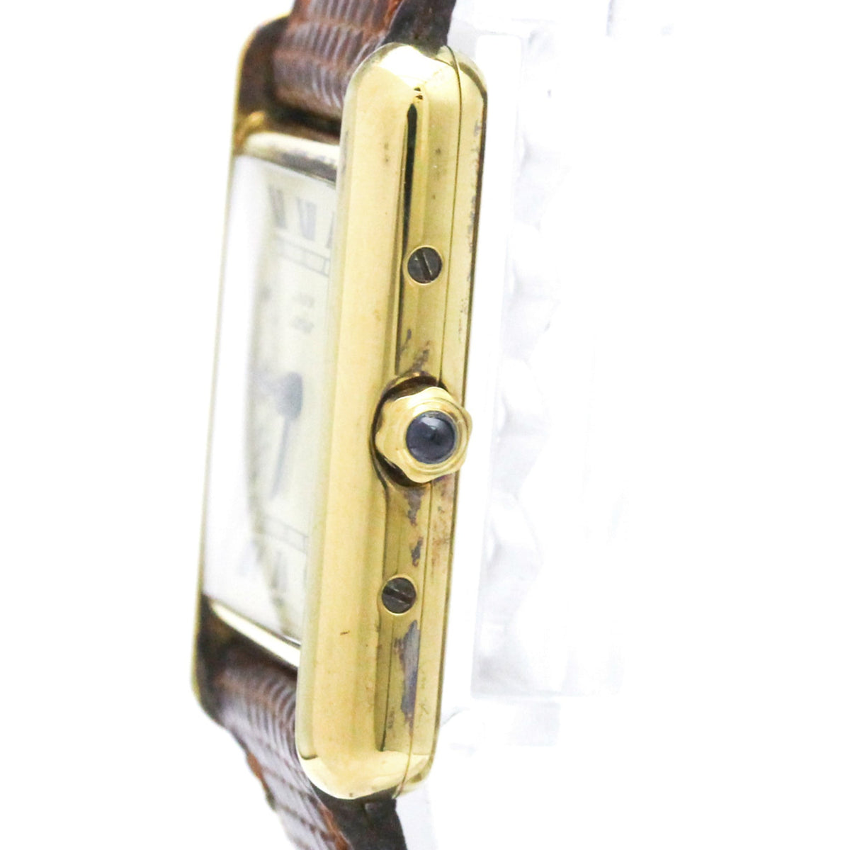 Cartier Must Tank 366001 mit goldenem Zifferblatt, 20 mm Uhr