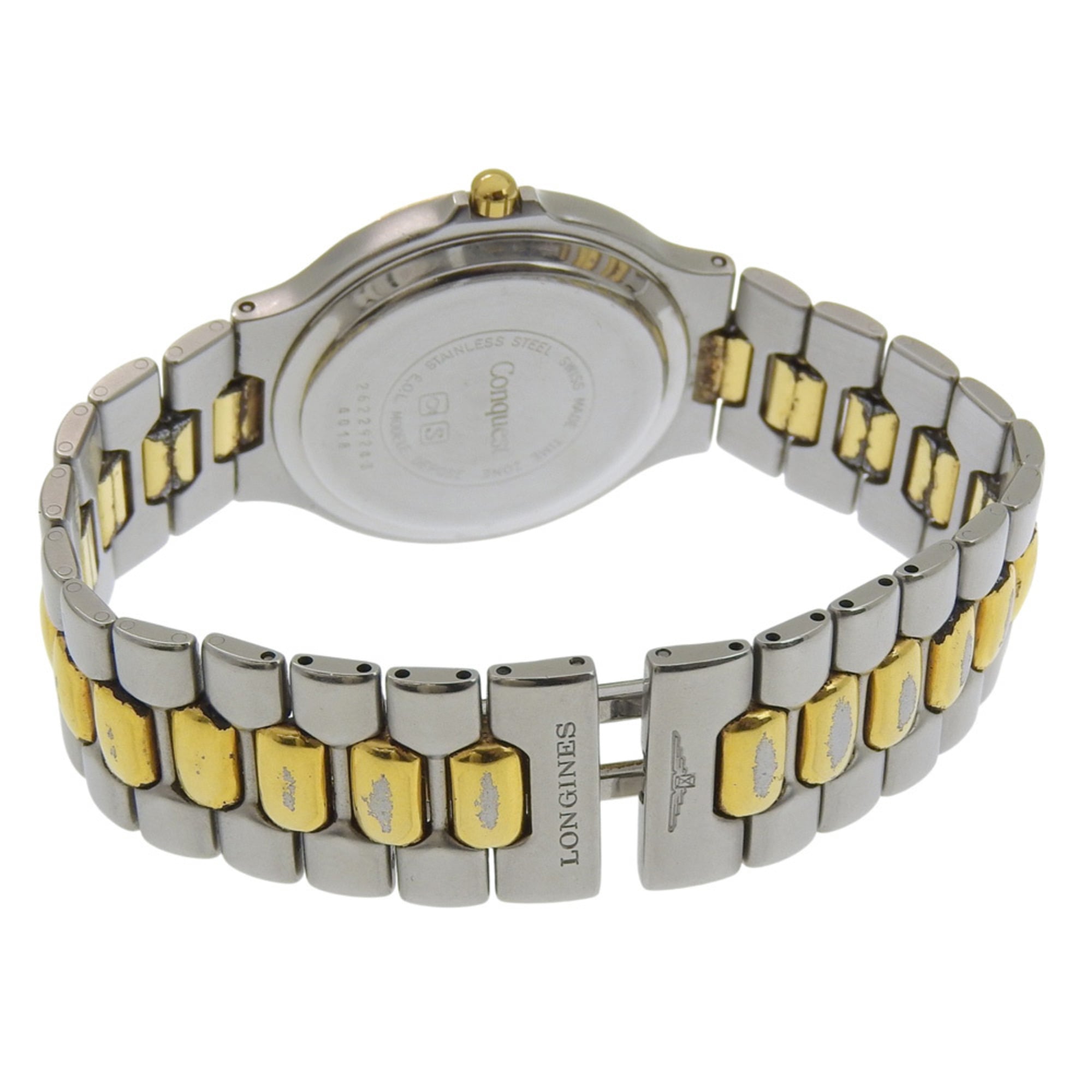 Longines Conquest 4018 horloge, roestvrij staal met verguld afwerking, witte wijzerplaat, quartz, analoog, herenhorloge.