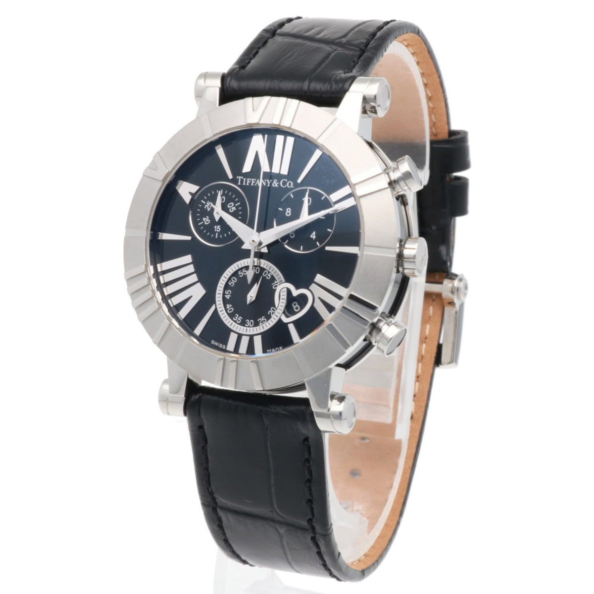 Tiffany Atlas-horloge met zwarte wijzerplaat, 35 mm