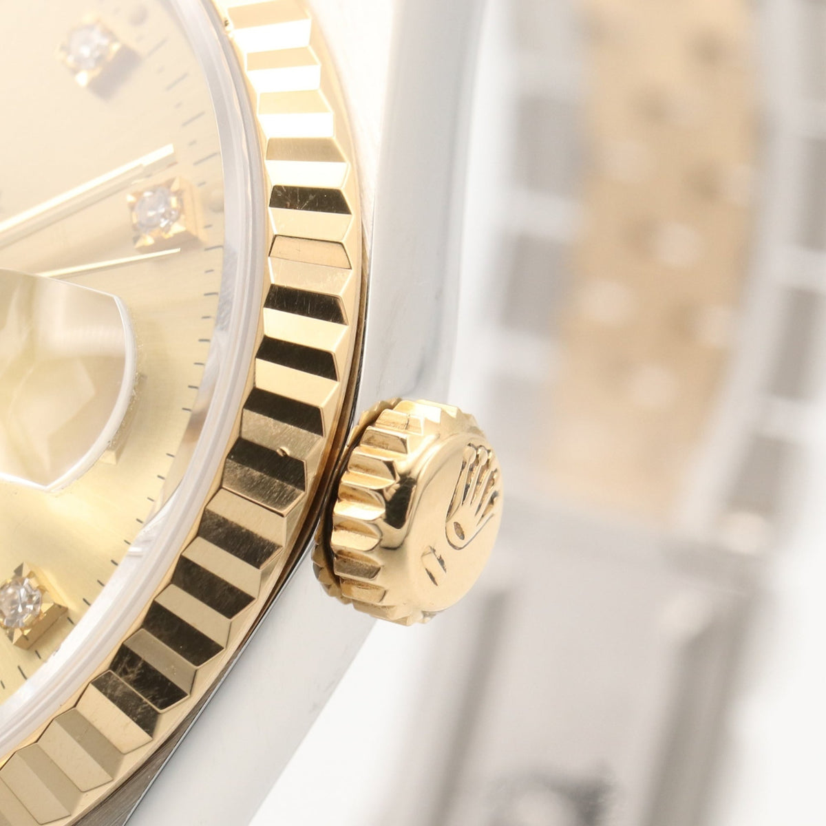 Rolex Datejust 10P Diamond 16233G Champagne, Gold Dial 36mm Watch