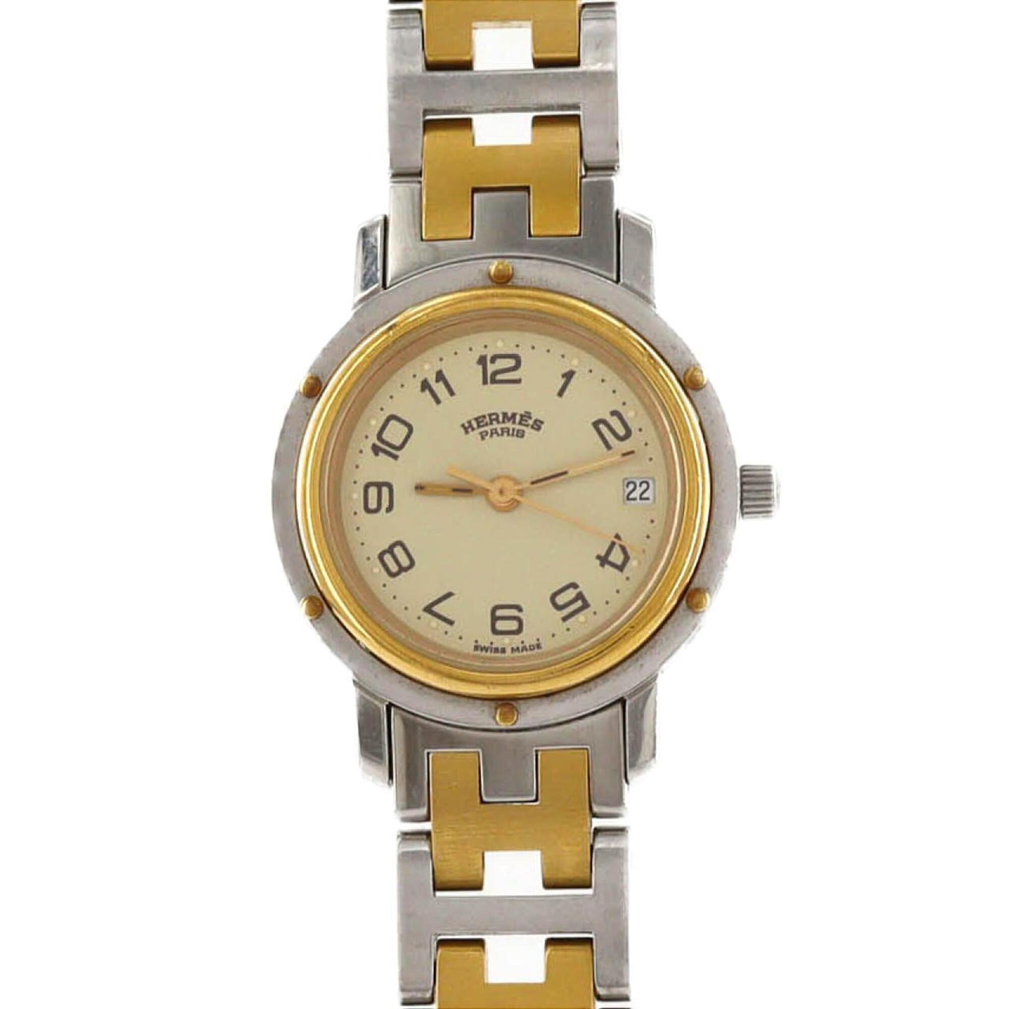 Hermes Clipper Elfenbein Zifferblatt 24 mm Uhr