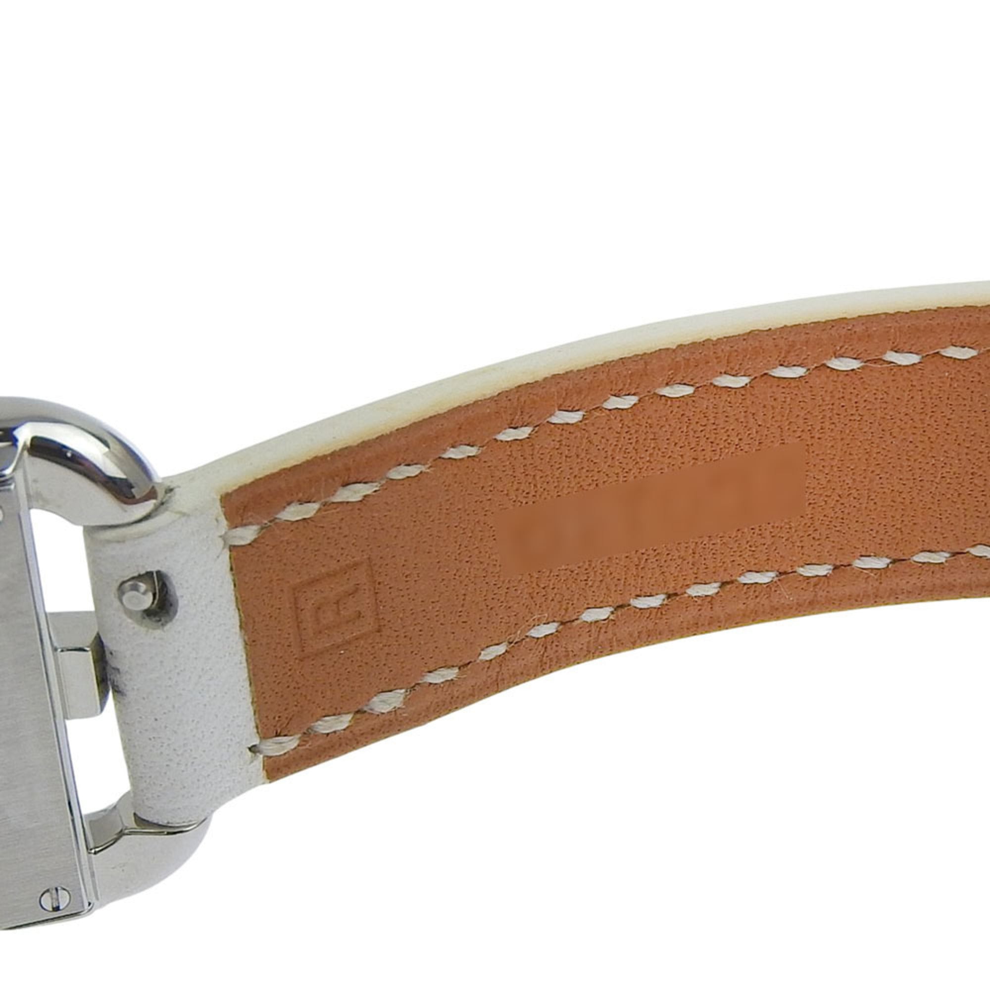 Zo goed als nieuw Hermès Cape Cod CC1 210, met â–¡R-stempel, witte wijzerplaat, roestvrij staal/leer, 33 mm x 23 mm, quartz uurwerk, dameshorloge
