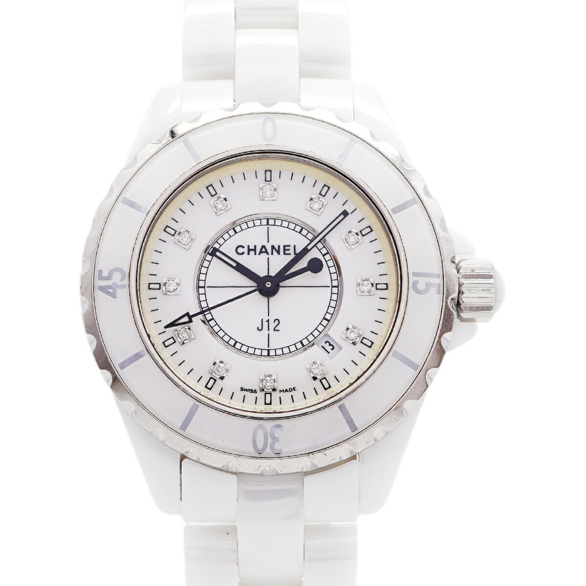 Montre Chanel J12 12P Diamond H1628 Blanc, cadran de 33 mm