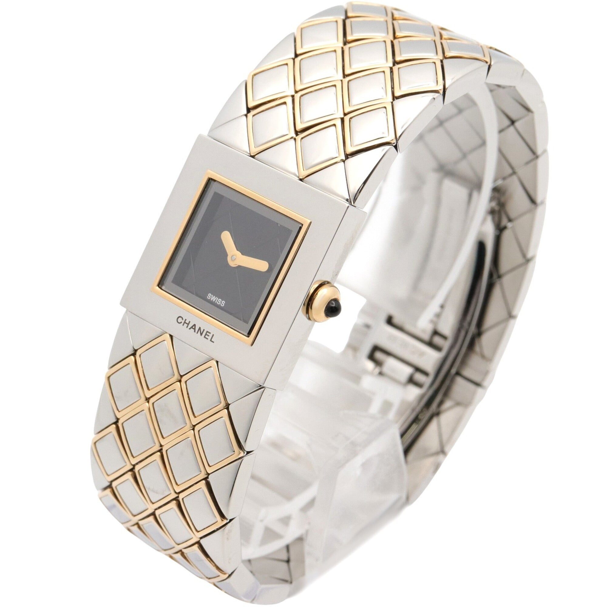 Chanel Matelasse H0475 Black Dial Stainless steel, yellow gold 19mm Watch