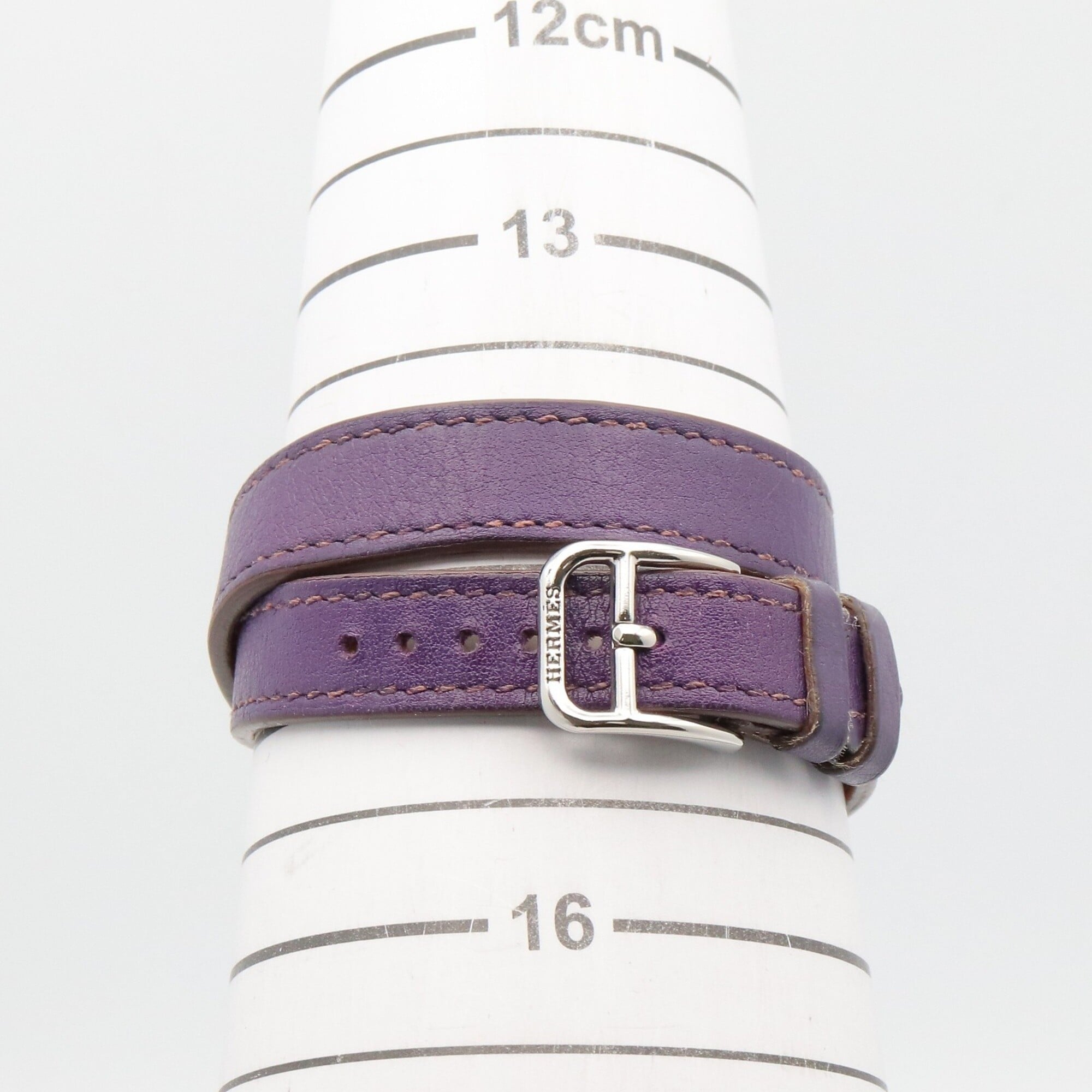Montre Hermès Cape Cod Tonneau Double Tour, acier inoxydable, bracelet en cuir, pour femme, Blanc (CT1.210)