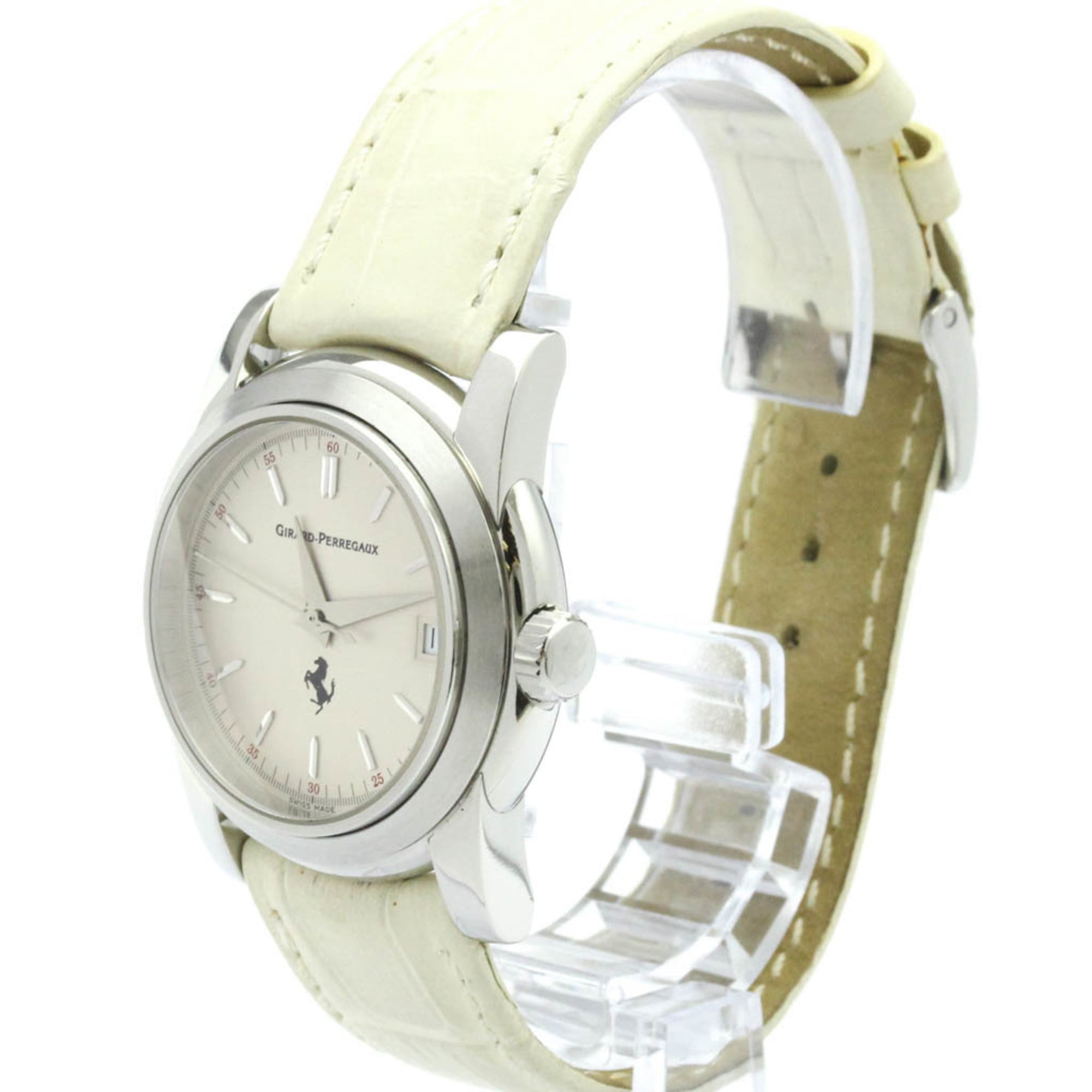 GIRARD PERREGAUX Ferrari Stainless Steel Automatic Mens Watch 8025 Polished