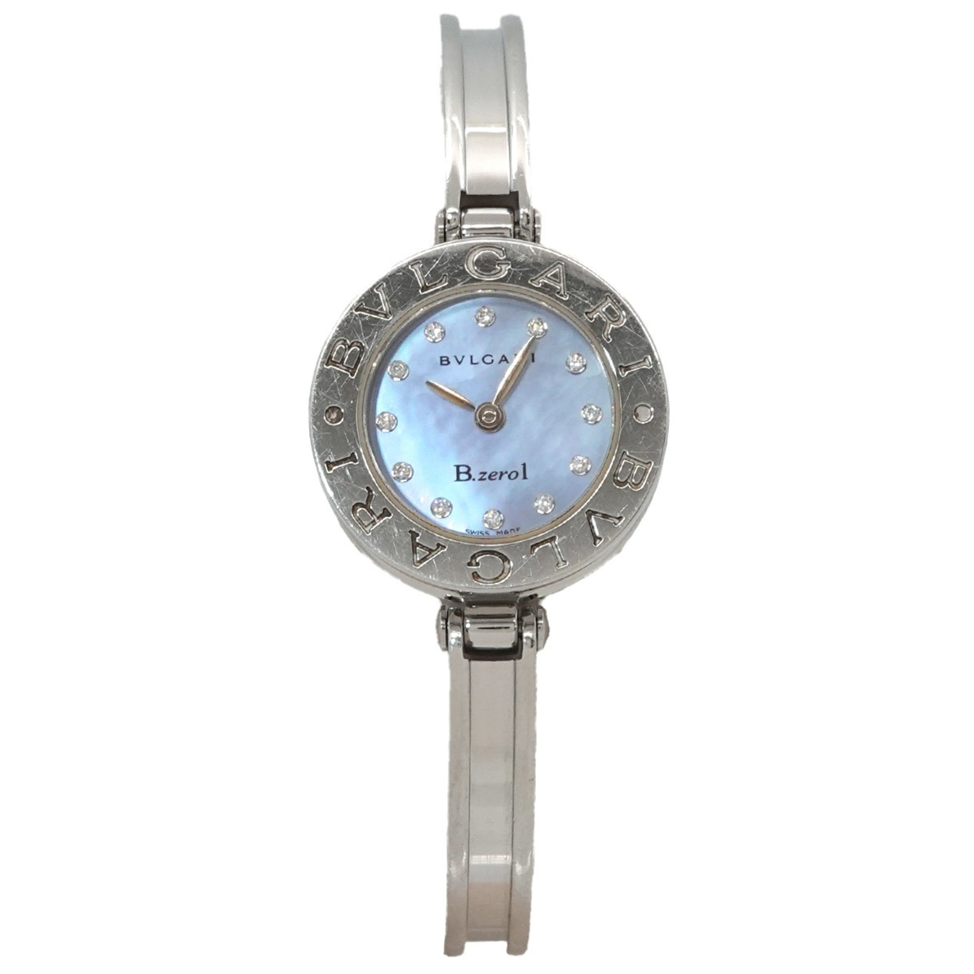 Bulgari BVLGARI B-Zero1 BZ22S Bangle Watch Women's Wristwatch 12P Diamond Blue Shell Quartz