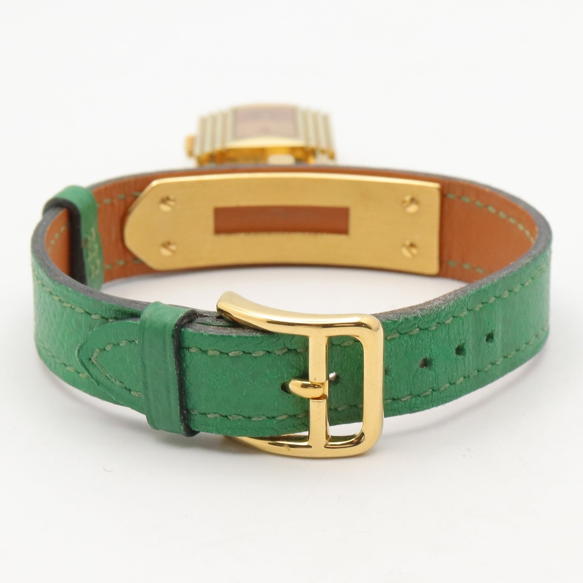 Hermes Kelly Watch, Gold Plated (GP), Leather Strap, Ladies' Champagne