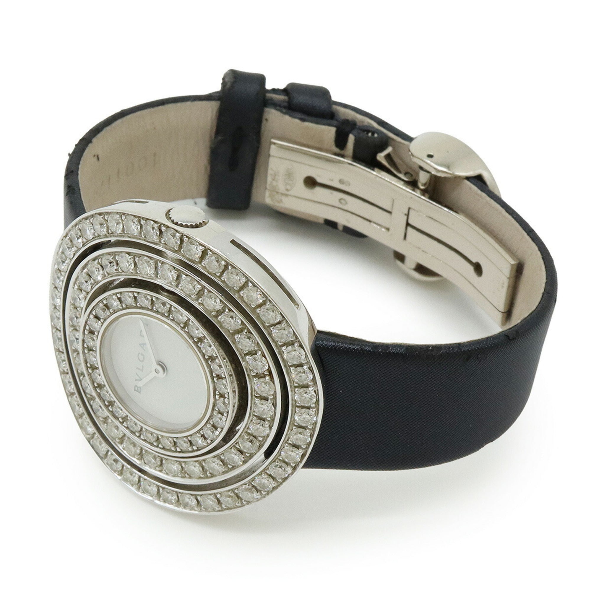 BVLGARI Astrale Cerchi Damen-Quarzuhr Weiß Zifferblatt und Diamantlünette AEW36G
