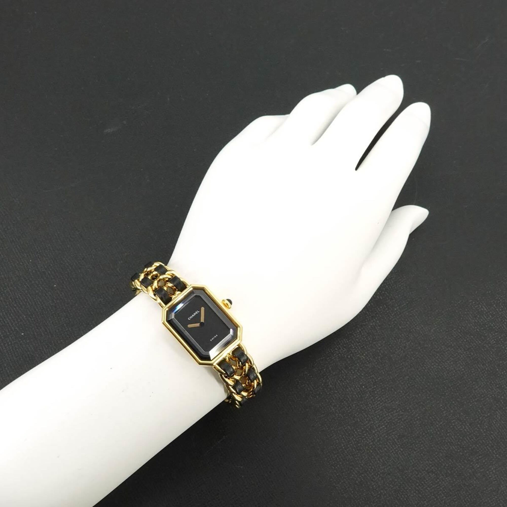 Chanel Premiere Large Size H0001 Women's Watch Black Gold Quartz